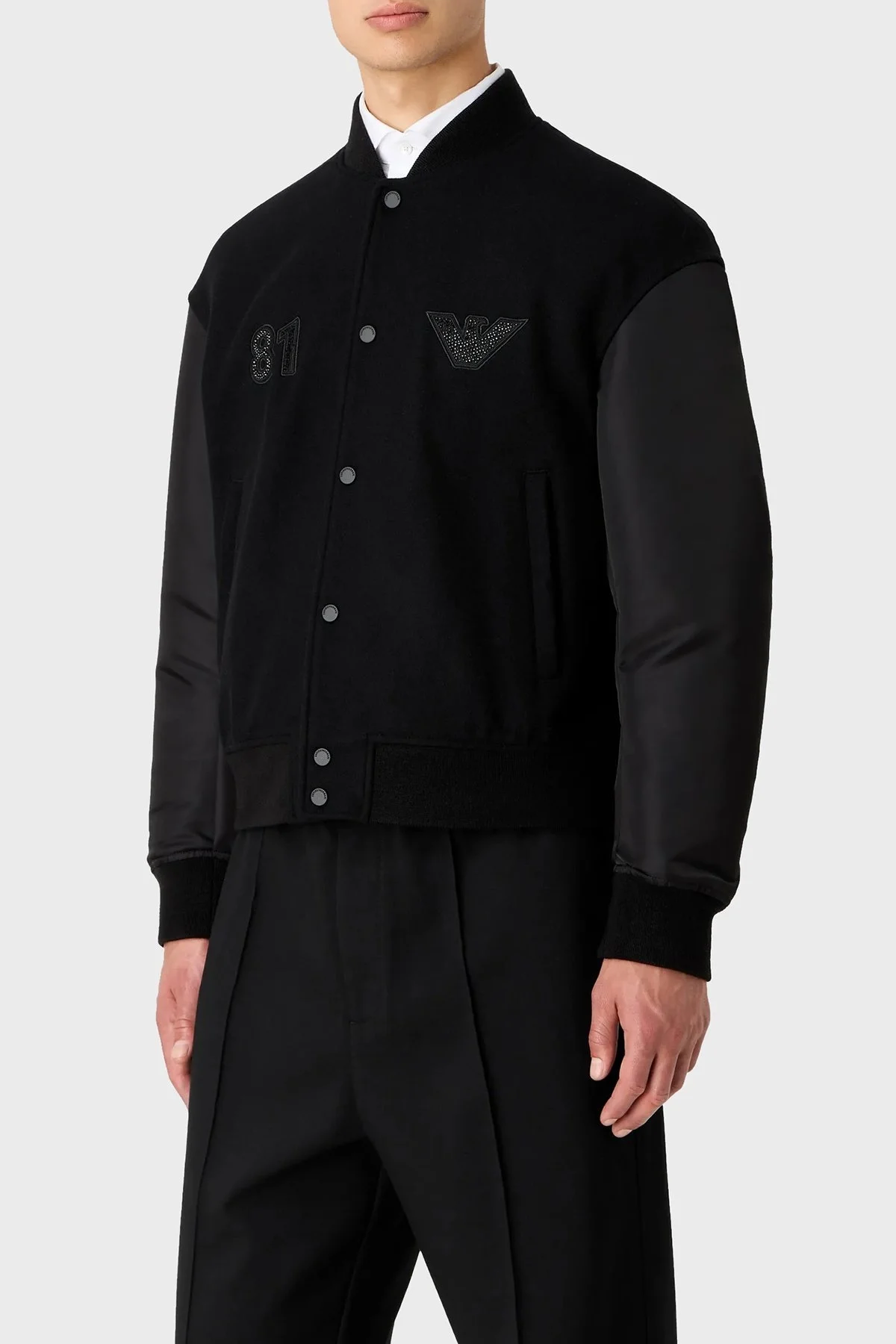 Emporio Armani Yünlü Regular Fit Bomber Erkek Mont 3D1BD9 1NHNZ 0999 SİYAH - 2