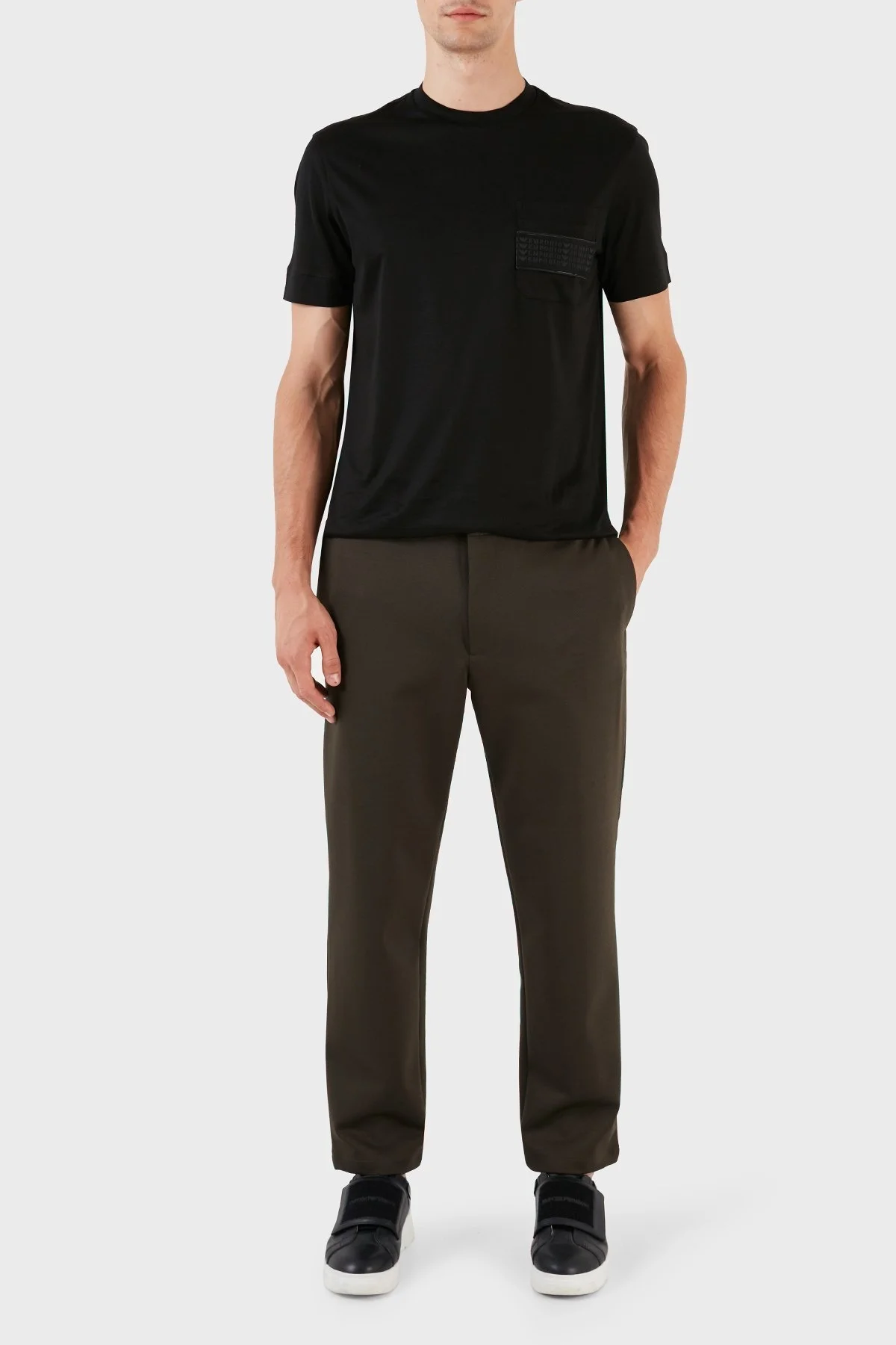 Emporio Armani Yünlü Regular Fit Chino Erkek Pantolon 6R1P62 1JOBZ 0583 HAKİ - 1
