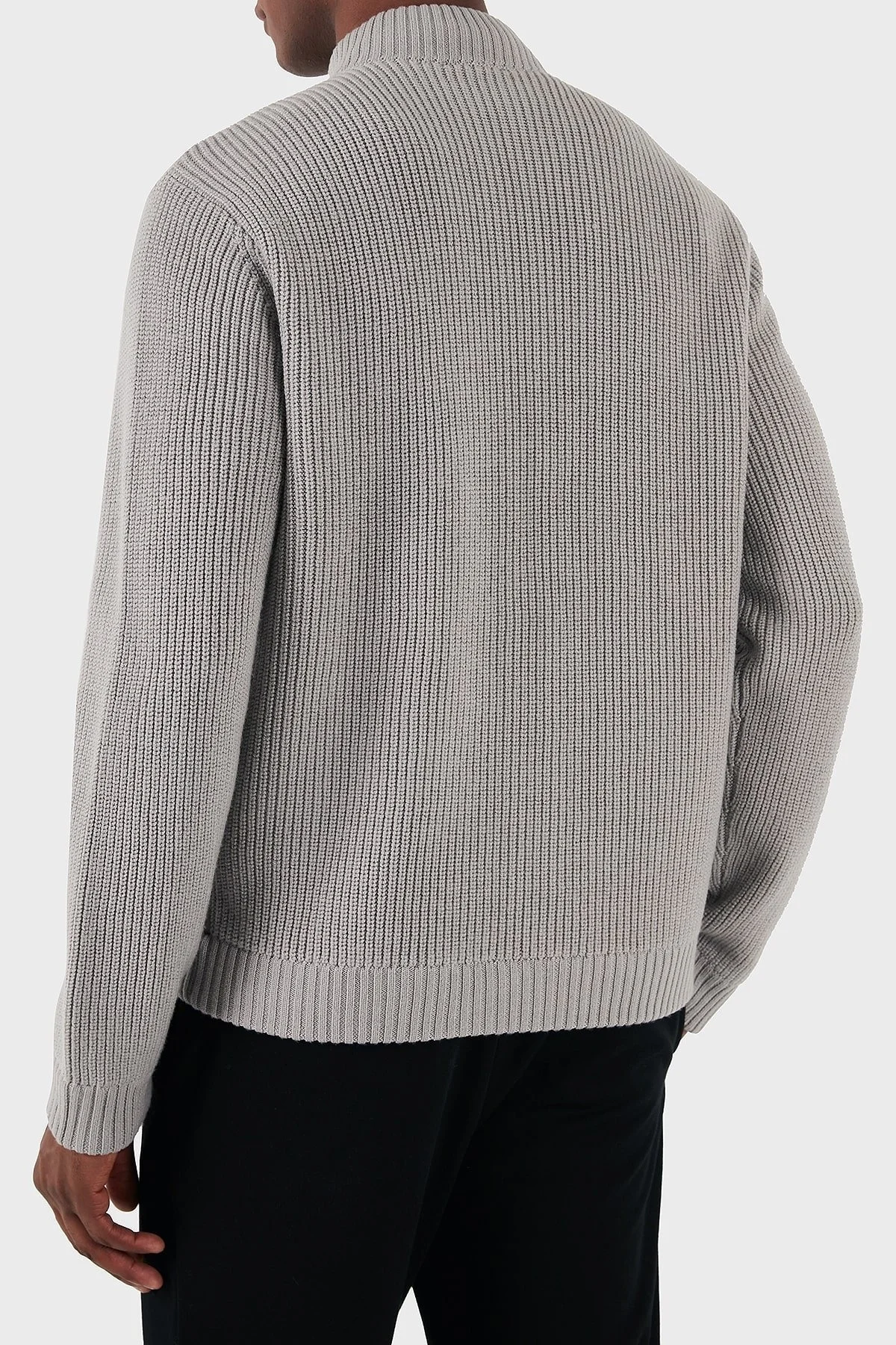 Emporio Armani Yünlü Regular Fit Dik Yaka Erkek Hırka 6D1BY2 1MF9Z 0628 GRİ - 3