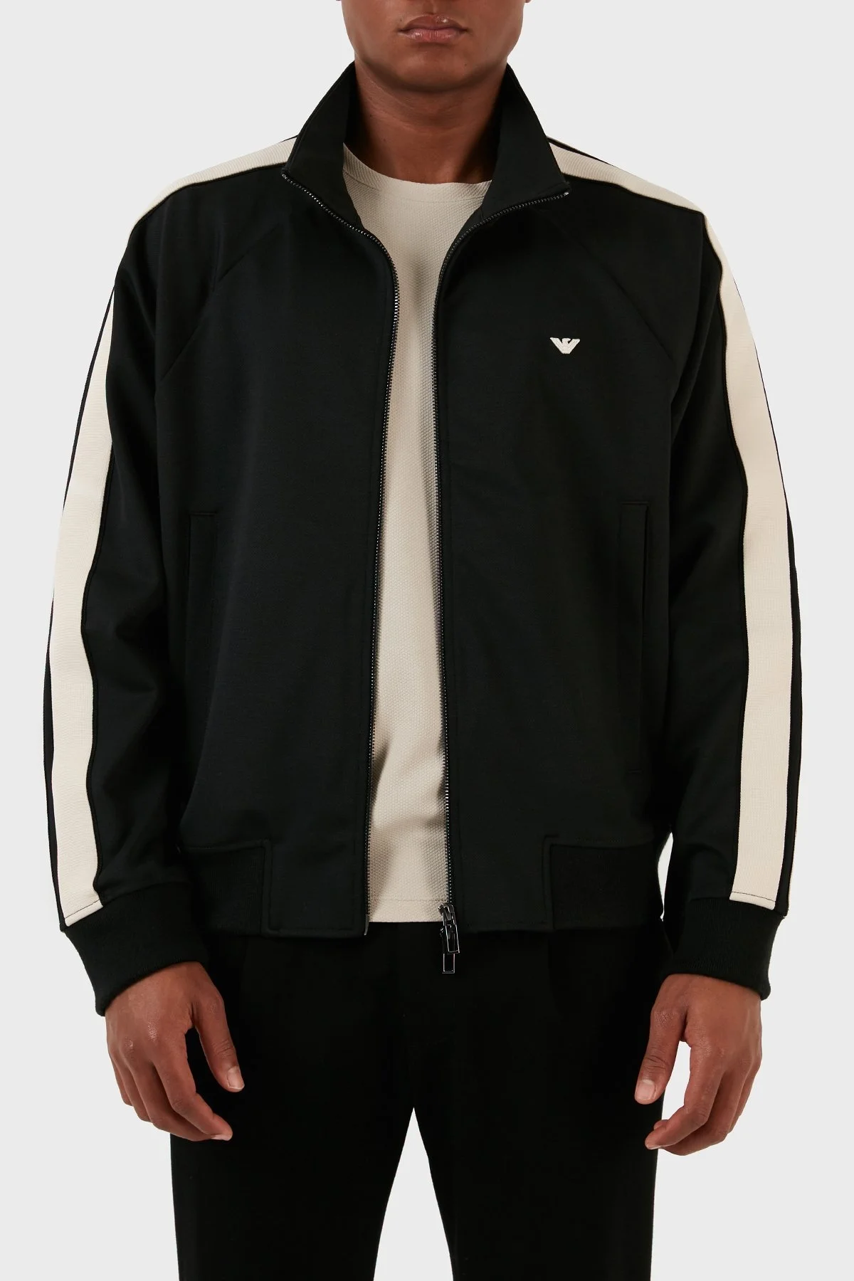 Emporio Armani Yünlü Regular Fit Dik Yaka Erkek Sweat 6R1MF8 1JHQZ 0999 SİYAH - 1