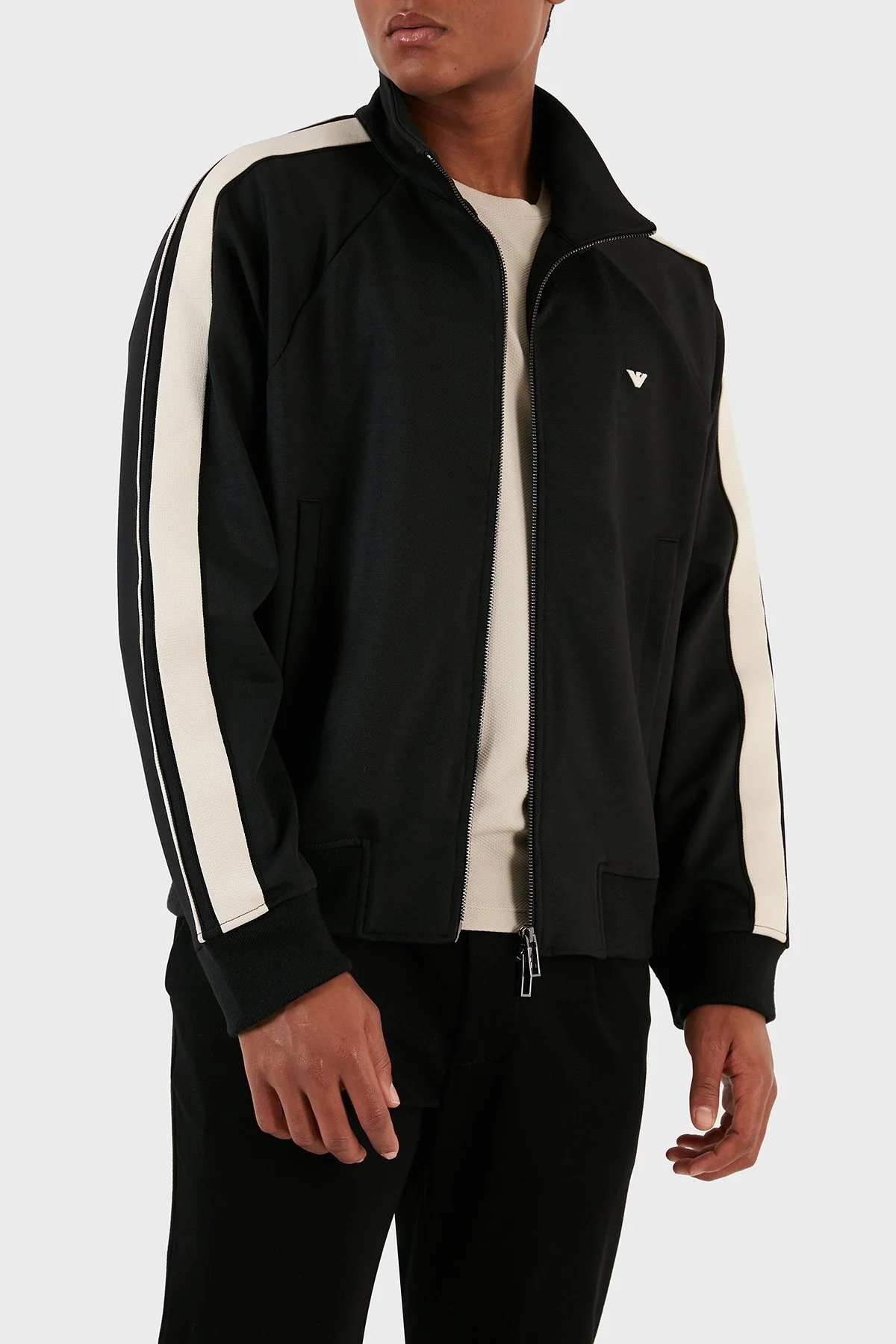 Emporio Armani Yünlü Regular Fit Dik Yaka Erkek Sweat 6R1MF8 1JHQZ 0999 SİYAH - 2