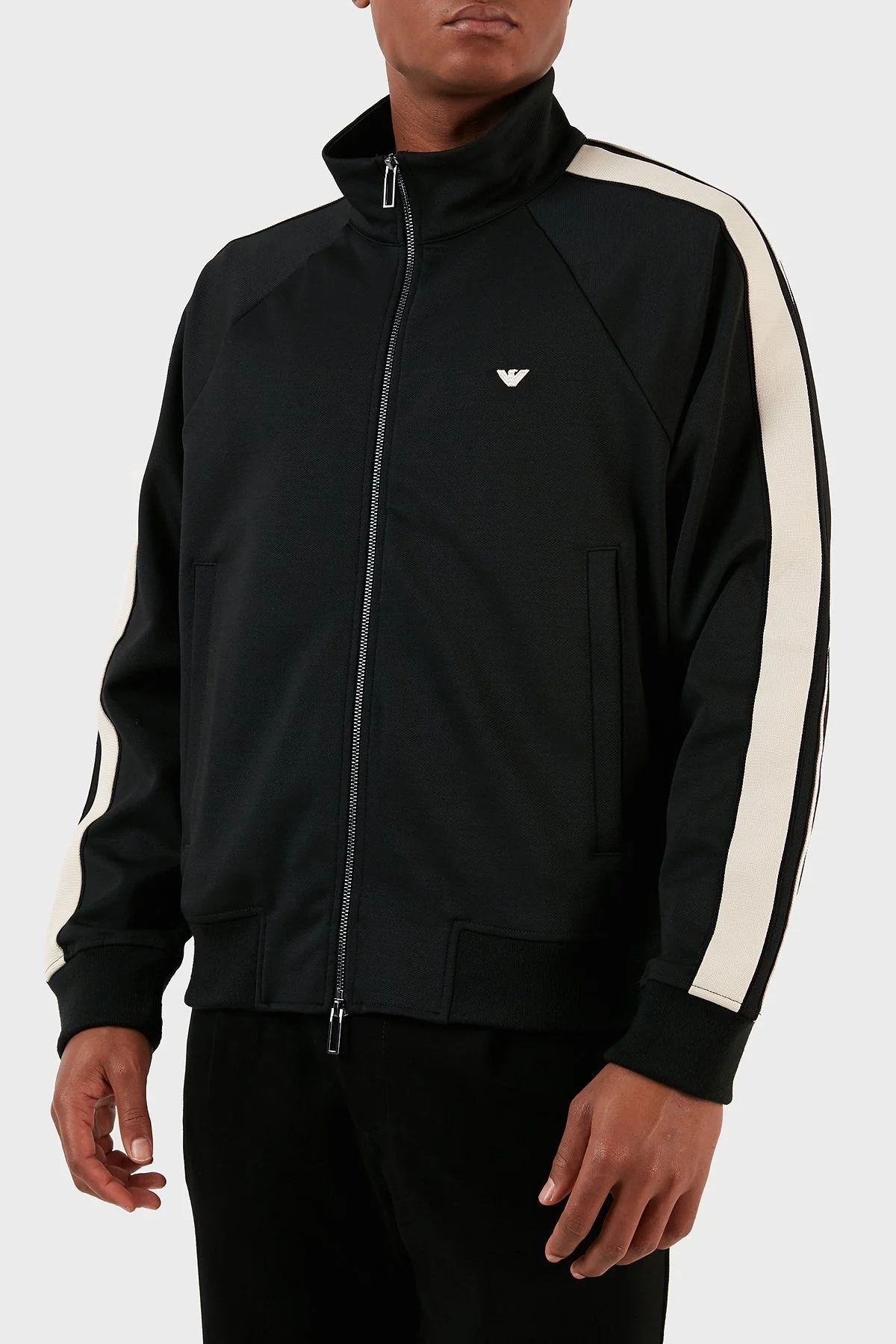 Emporio Armani Yünlü Regular Fit Dik Yaka Erkek Sweat 6R1MF8 1JHQZ 0999 SİYAH - 3