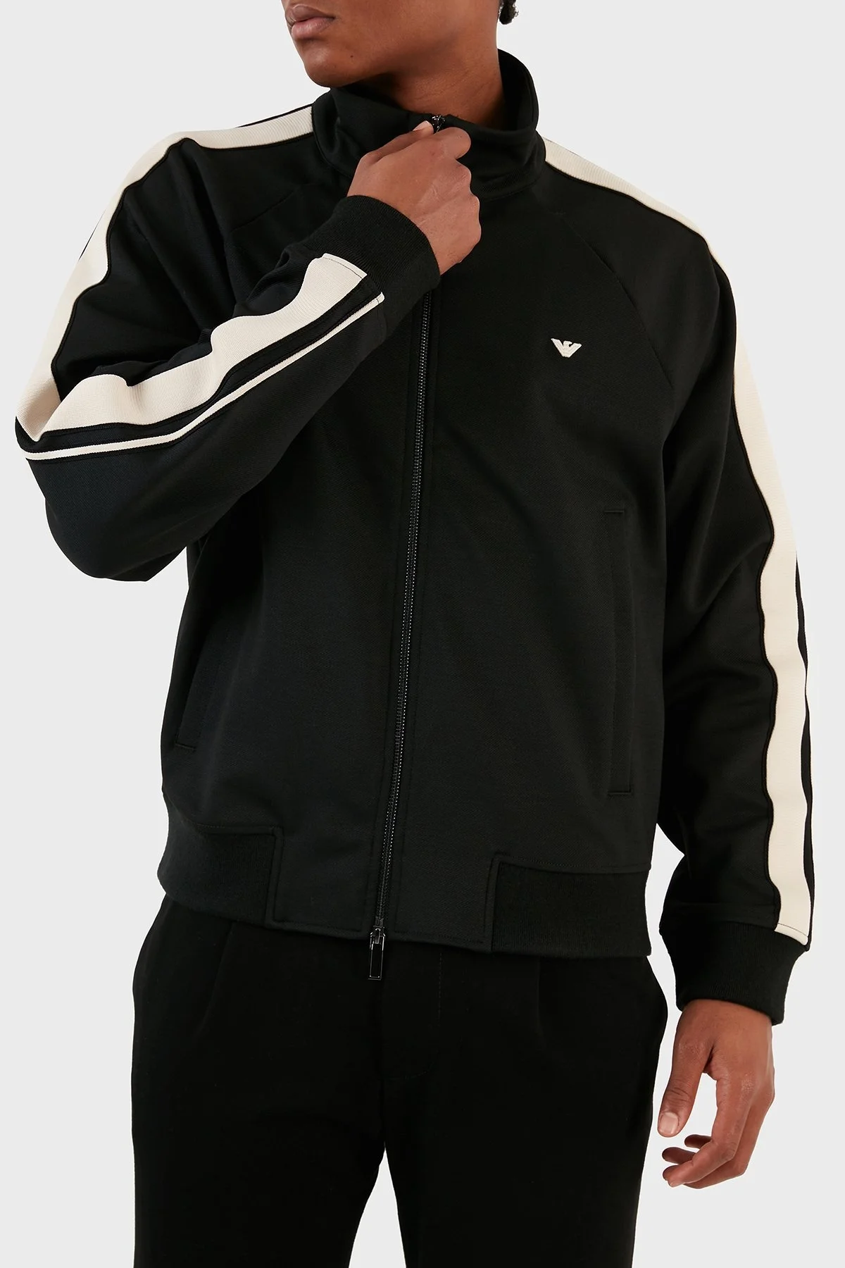 Emporio Armani Yünlü Regular Fit Dik Yaka Erkek Sweat 6R1MF8 1JHQZ 0999 SİYAH - 4