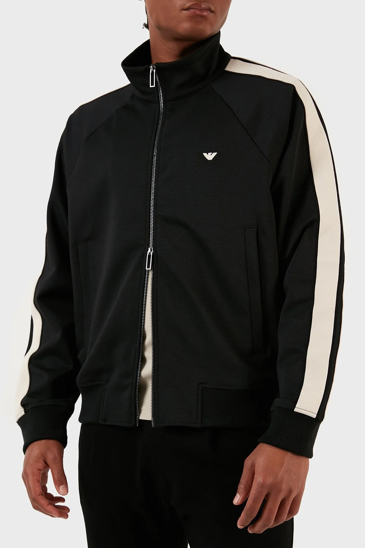 Emporio Armani Yünlü Regular Fit Dik Yaka Erkek Sweat 6R1MF8 1JHQZ 0999 SİYAH - 6