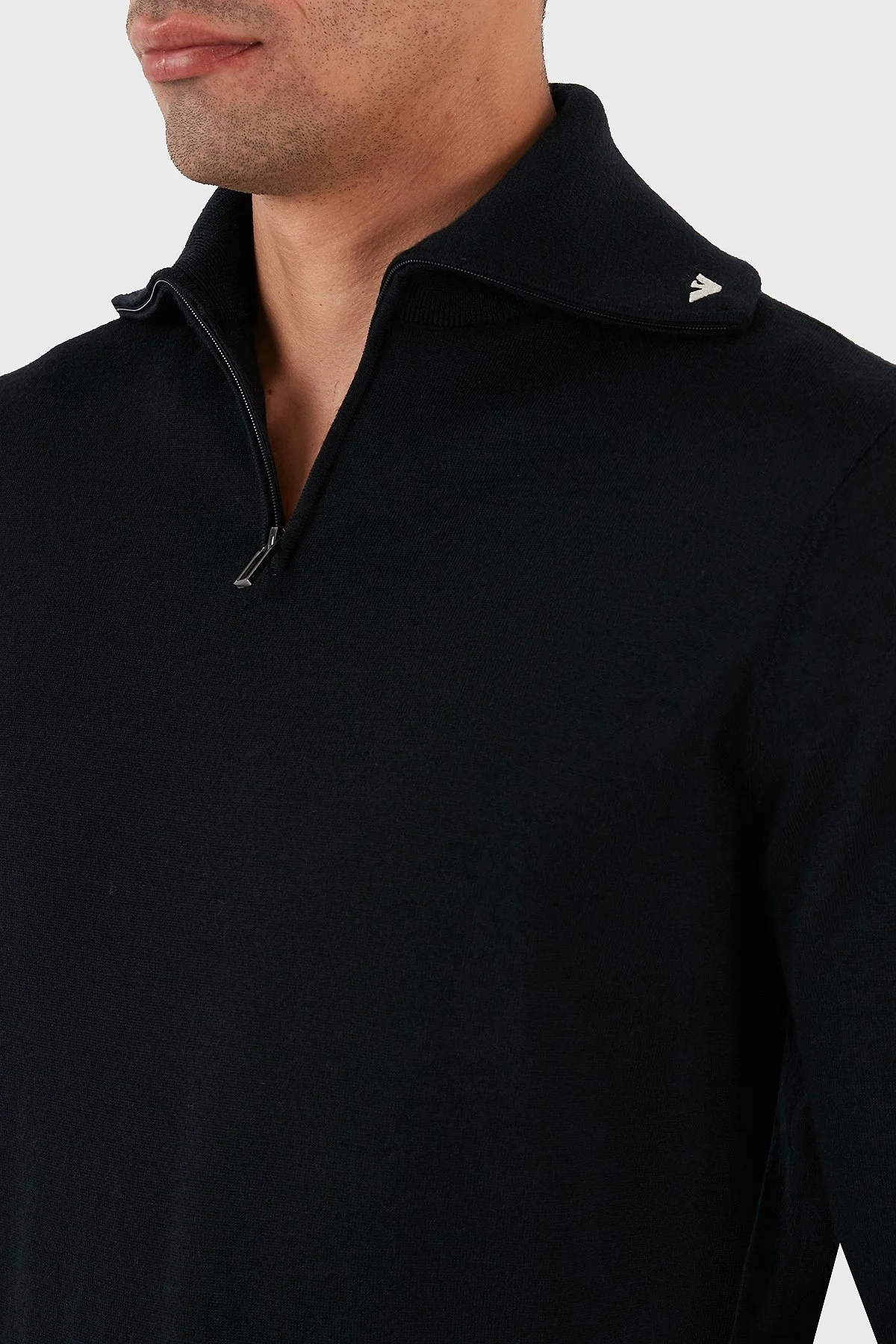 Emporio Armani Yünlü Regular Fit Fermuarlı Dik Yaka Erkek Kazak 6R1MXF 1MNFZ F904 LACİVERT - 4