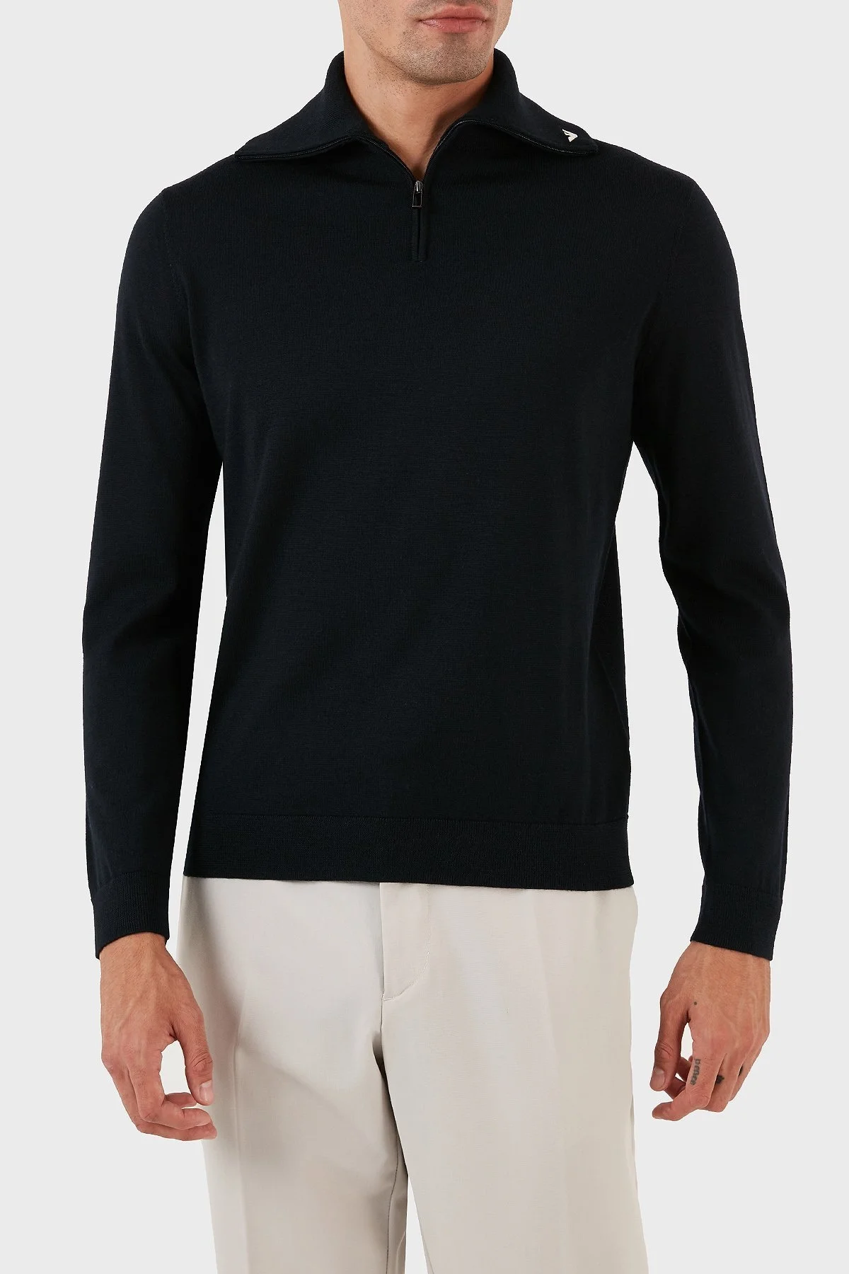Emporio Armani Yünlü Regular Fit Fermuarlı Dik Yaka Erkek Kazak 6R1MXF 1MNFZ F904 LACİVERT - 5