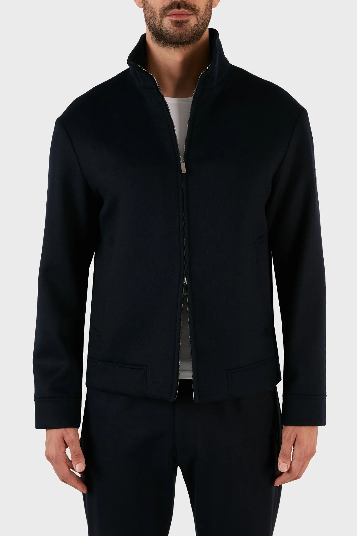 Emporio Armani Yünlü Regular Fit Fermuarlı Dik Yaka Erkek Mont H31R42 C1452 922 LACİVERT - 4