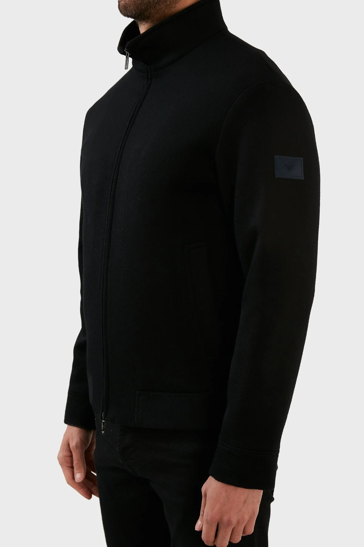 Emporio Armani Yünlü Regular Fit Fermuarlı Dik Yaka Erkek Mont H31R42 C1452 999 SİYAH - 6