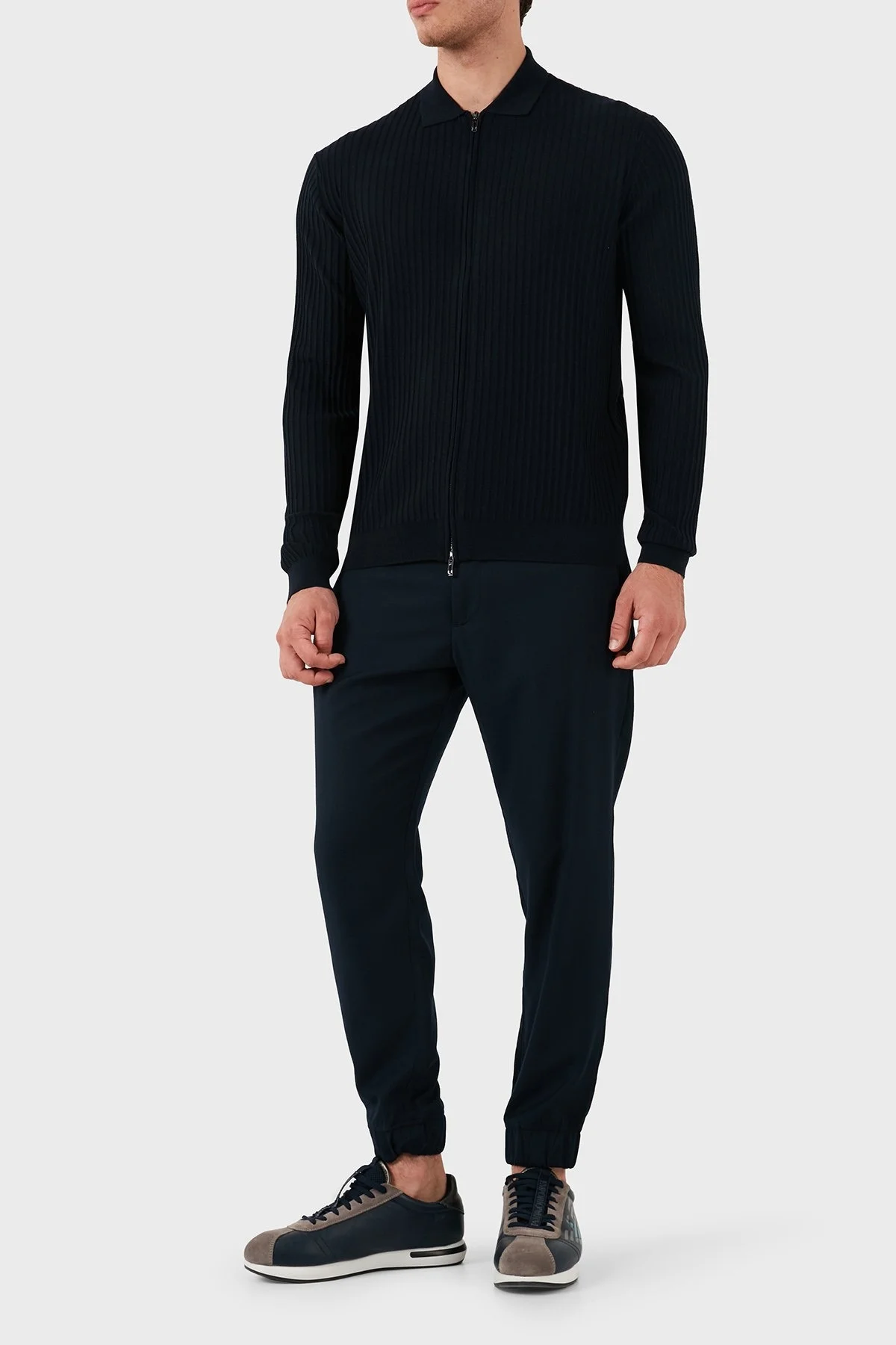 Emporio Armani Yünlü Regular Fit Fermuarlı Erkek Hırka EM000265 AF10460 UB118 LACİVERT - 2