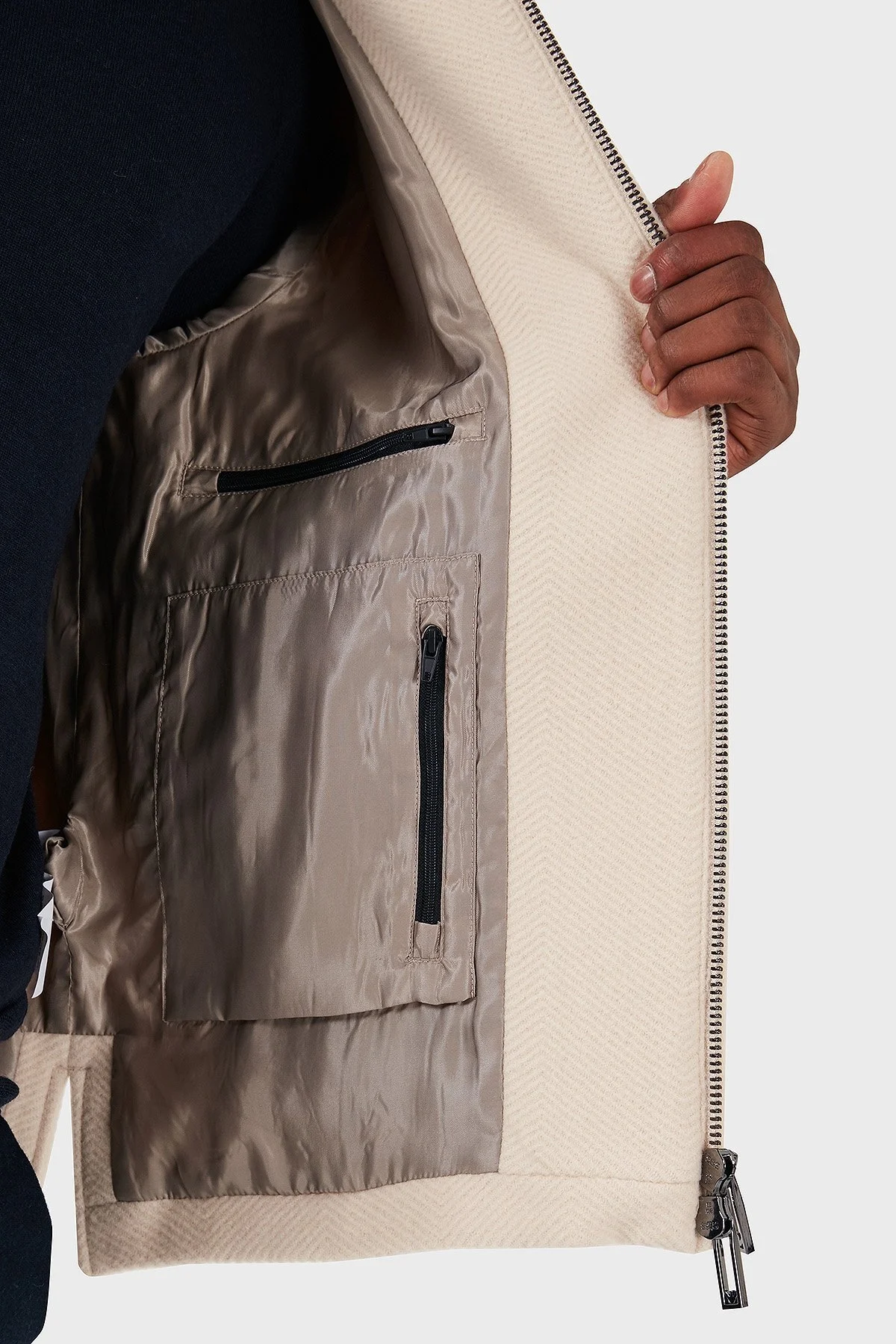 Emporio Armani Yünlü Regular Fit Kapüşonlu Erkek Ceket 6D1B96 1NVAZ 0128 EKRU - 6