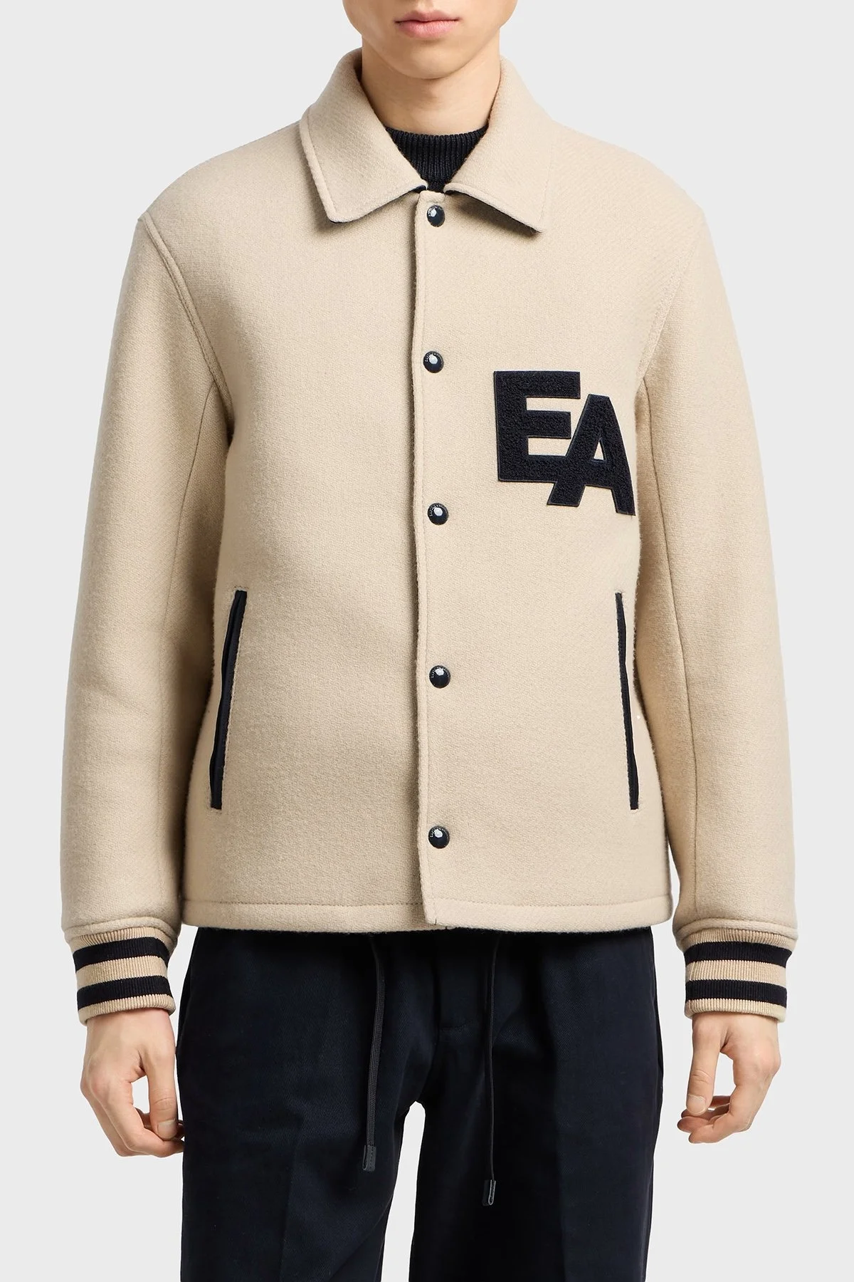 Emporio Armani Yünlü Regular Fit Klasik Yaka Astarlı Erkek Ceket EM003125 AF17330 U1156 BEJ - 1