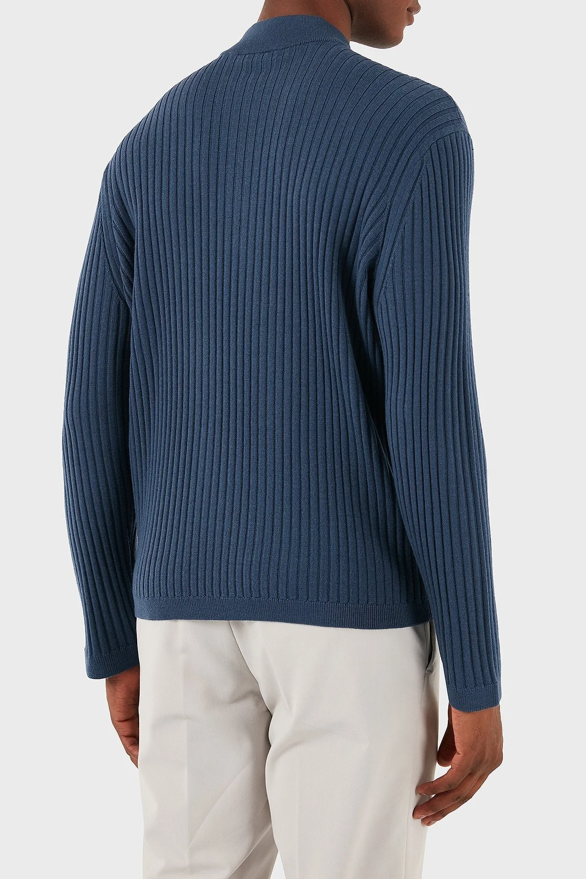 Emporio Armani Yünlü Regular Fit Kolej Yaka Dokuma Erkek Kazak 6D1MXP 1MKDZ 09T6 LACİVERT - 3