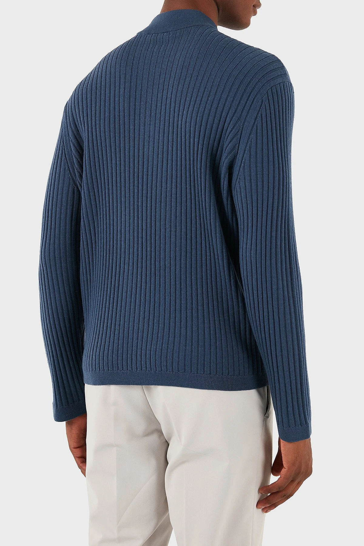Emporio Armani Yünlü Regular Fit Yarım Fermuarlı Kolej Yaka Dokuma Erkek Kazak 6D1MXP 1MKDZ 09T6 LACİVERT - 3