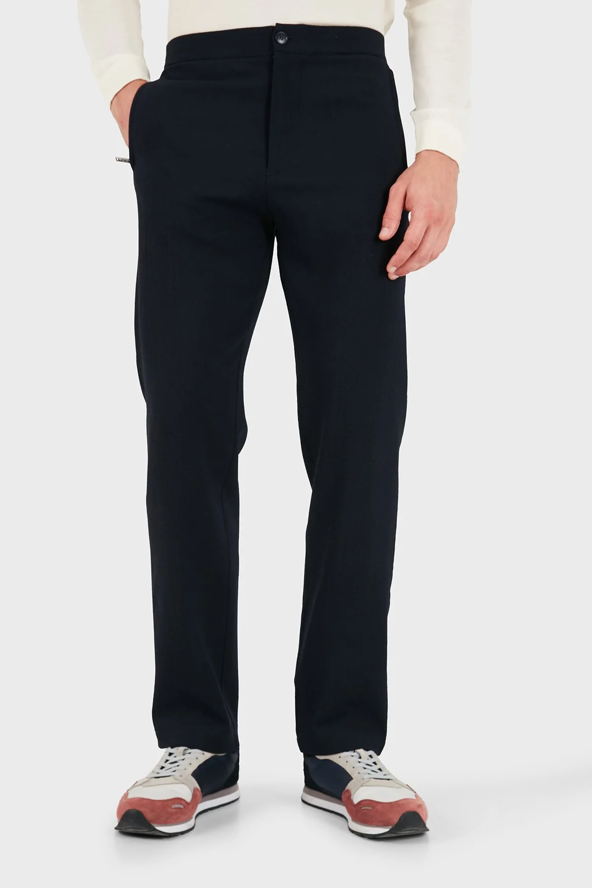 Emporio Armani Yünlü Regular Fit Normal Bel Düz Paça Erkek Pantolon EM004720 AF29404 UB109 Lacivert - 1