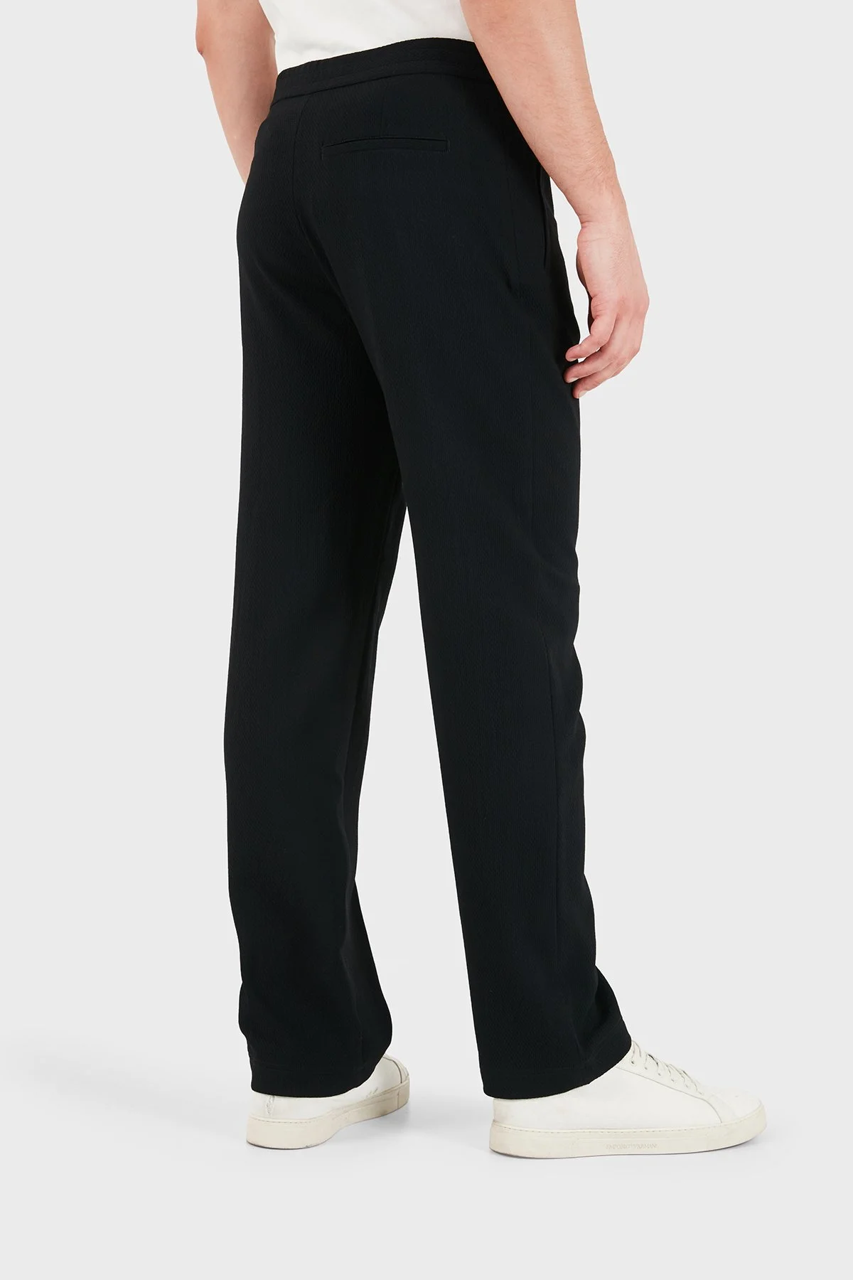 Emporio Armani Yünlü Regular Fit Normal Bel Düz Paça Erkek Pantolon EM004720 AF29404 UC001 Siyah - 3