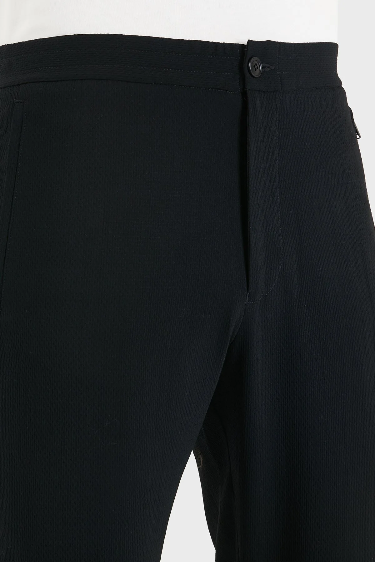 Emporio Armani Yünlü Regular Fit Normal Bel Düz Paça Erkek Pantolon EM004720 AF29404 UC001 Siyah - 5
