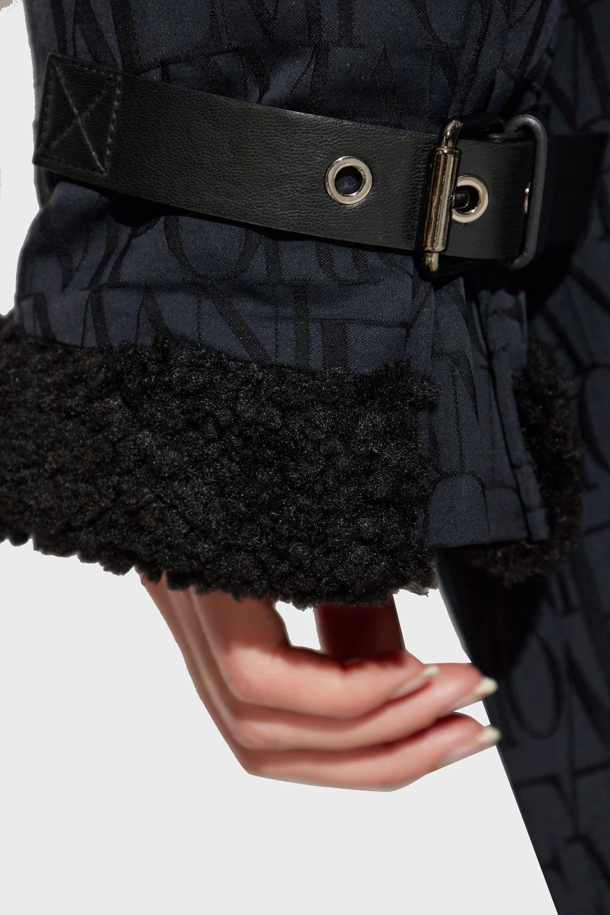 Emporio Armani Yünlü Relaxed Fit Asimetrik Yaka Biker Bayan Mont 6D2B62 2NGGZ 0999 SİYAH - 4