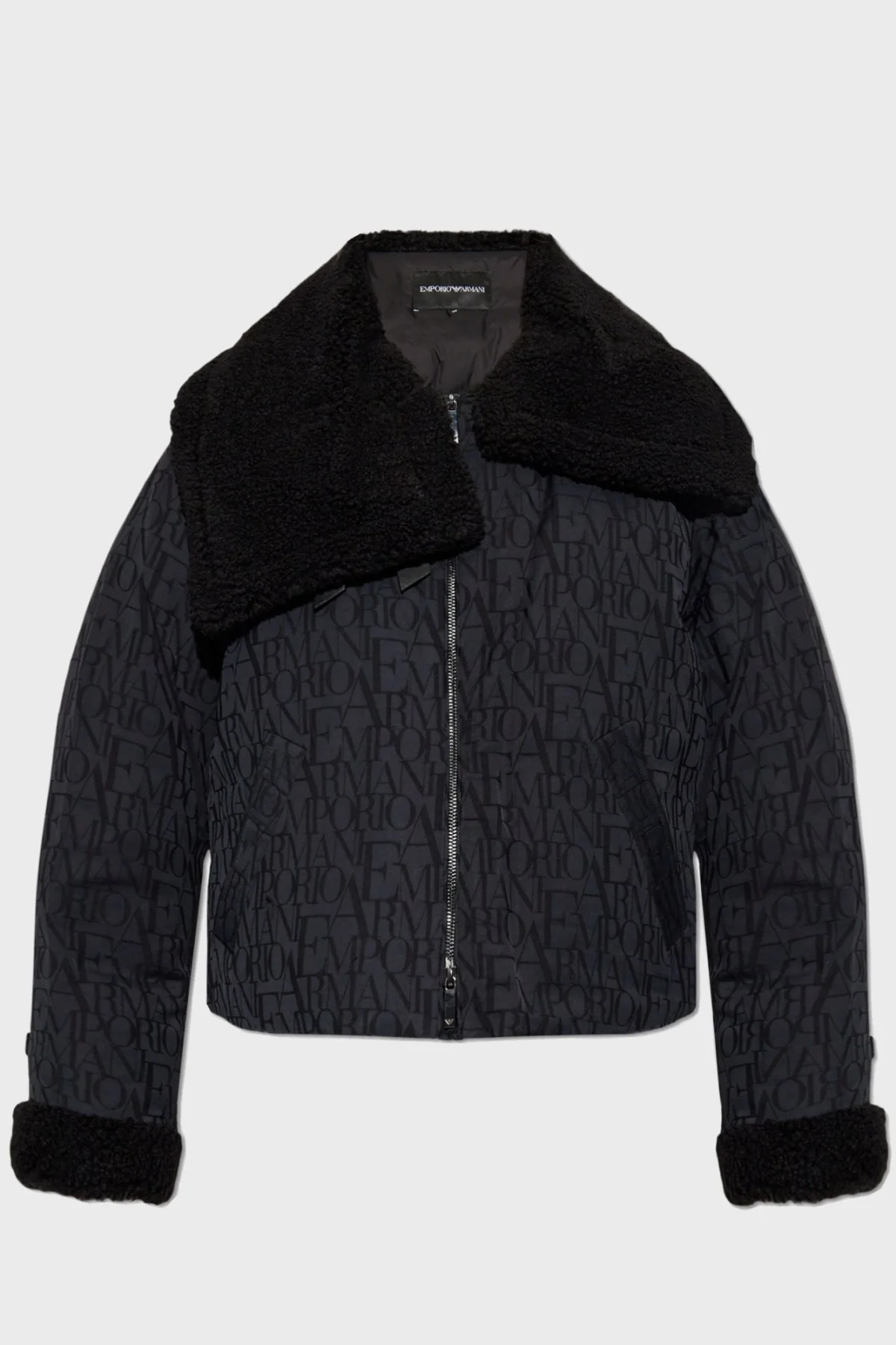 Emporio Armani Yünlü Relaxed Fit Asimetrik Yaka Biker Kadın Mont 6D2B62 2NGGZ 0999 SİYAH - 5