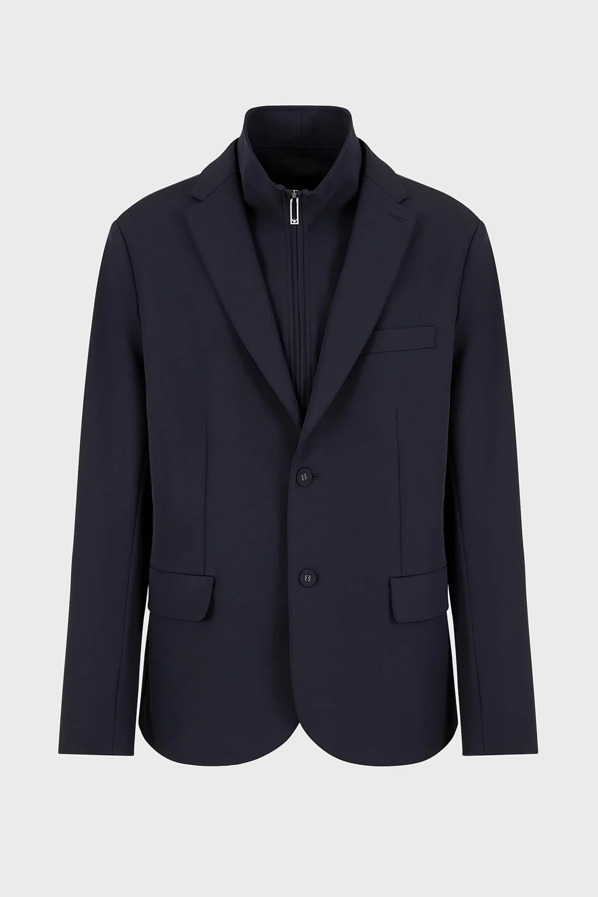 Emporio Armani Yünlü Slim Fit Mono Yaka Erkek Ceket 6D1GA3 1NUBZ 0920 LACİVERT - 6