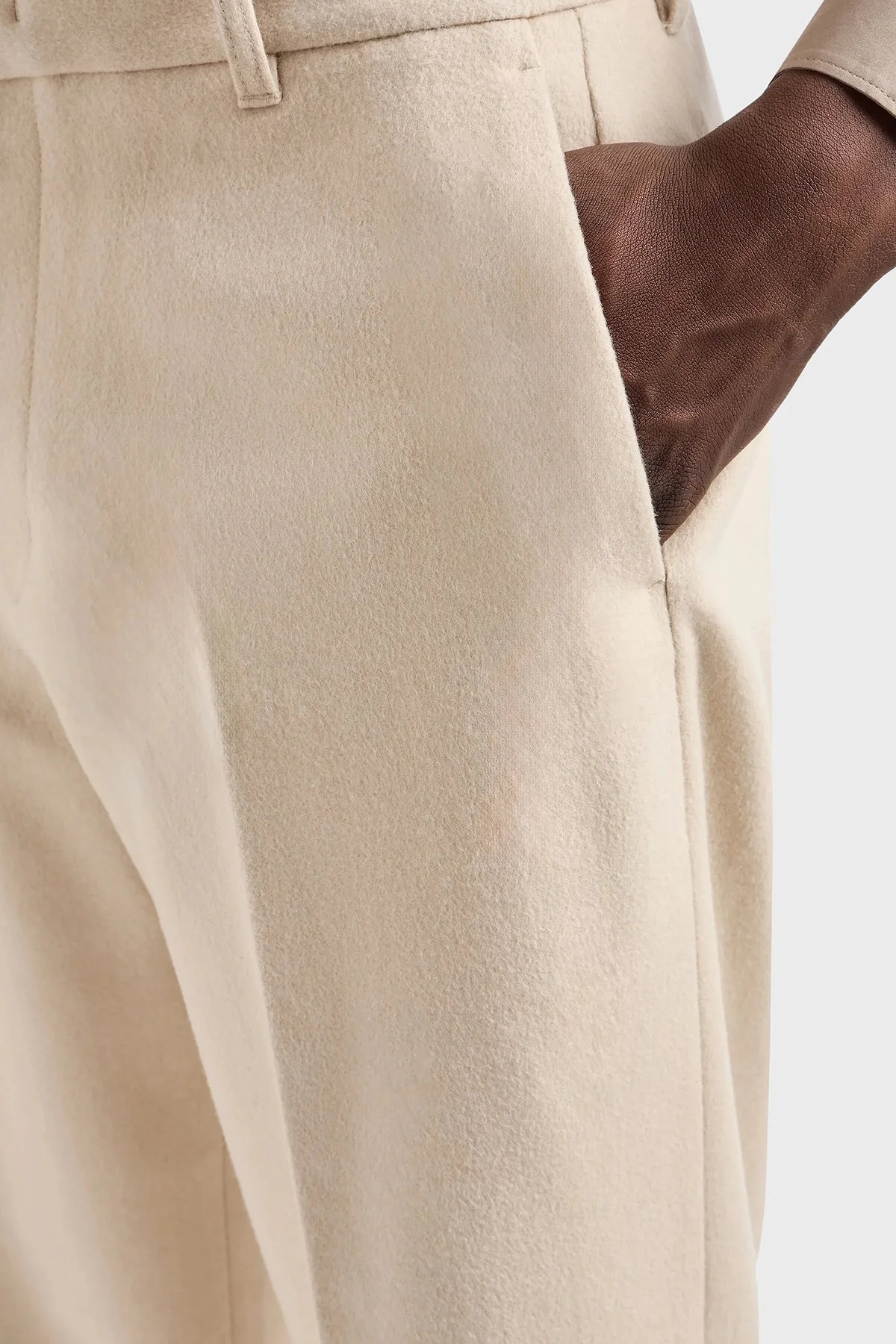 Emporio Armani Yünlü ve Kaşmirli Regular Fit Normal Bel Erkek Pantolon 6D1P67 1NUVZ 0128 EKRU - 3