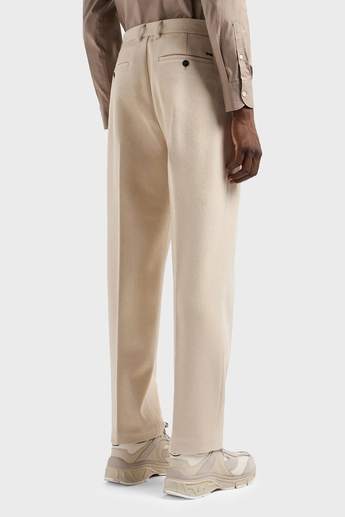 Emporio Armani Yünlü ve Kaşmirli Regular Fit Normal Bel Erkek Pantolon 6D1P67 1NUVZ 0128 EKRU - 4