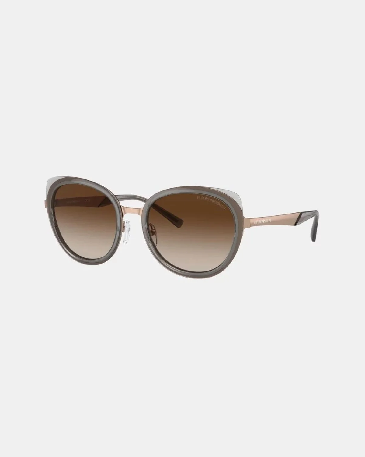 Emporio Armani Yuvarlak Güneş Bayan Gözlük 0EA2146 336113 53 Işıltı Rose Altın-Gradyan Kahv - 1