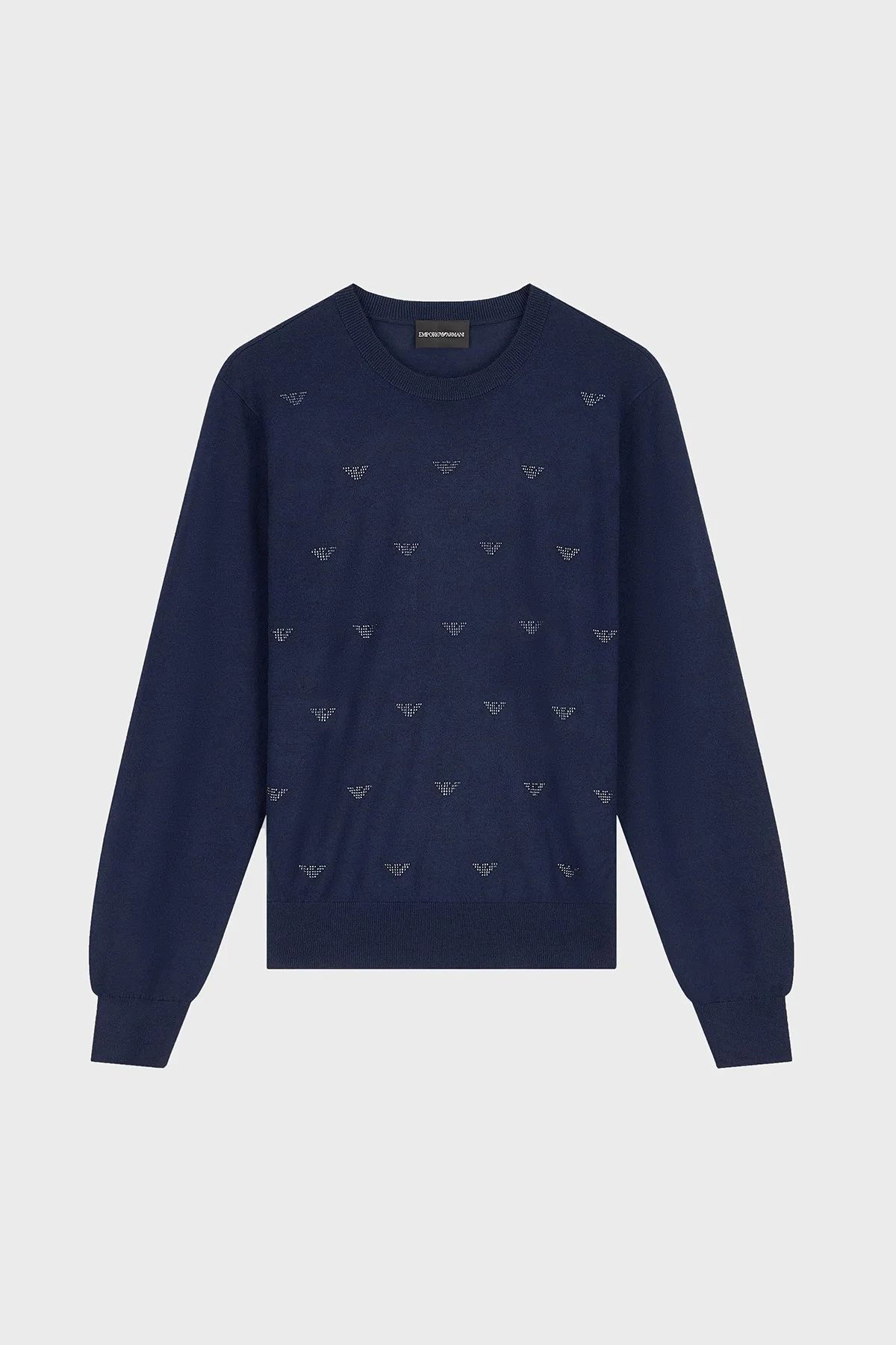 Emporio Armani Yuvarlak Yaka Yünlü Kadın Kazak EW004693 AF29551 FB073 Mavi - 6