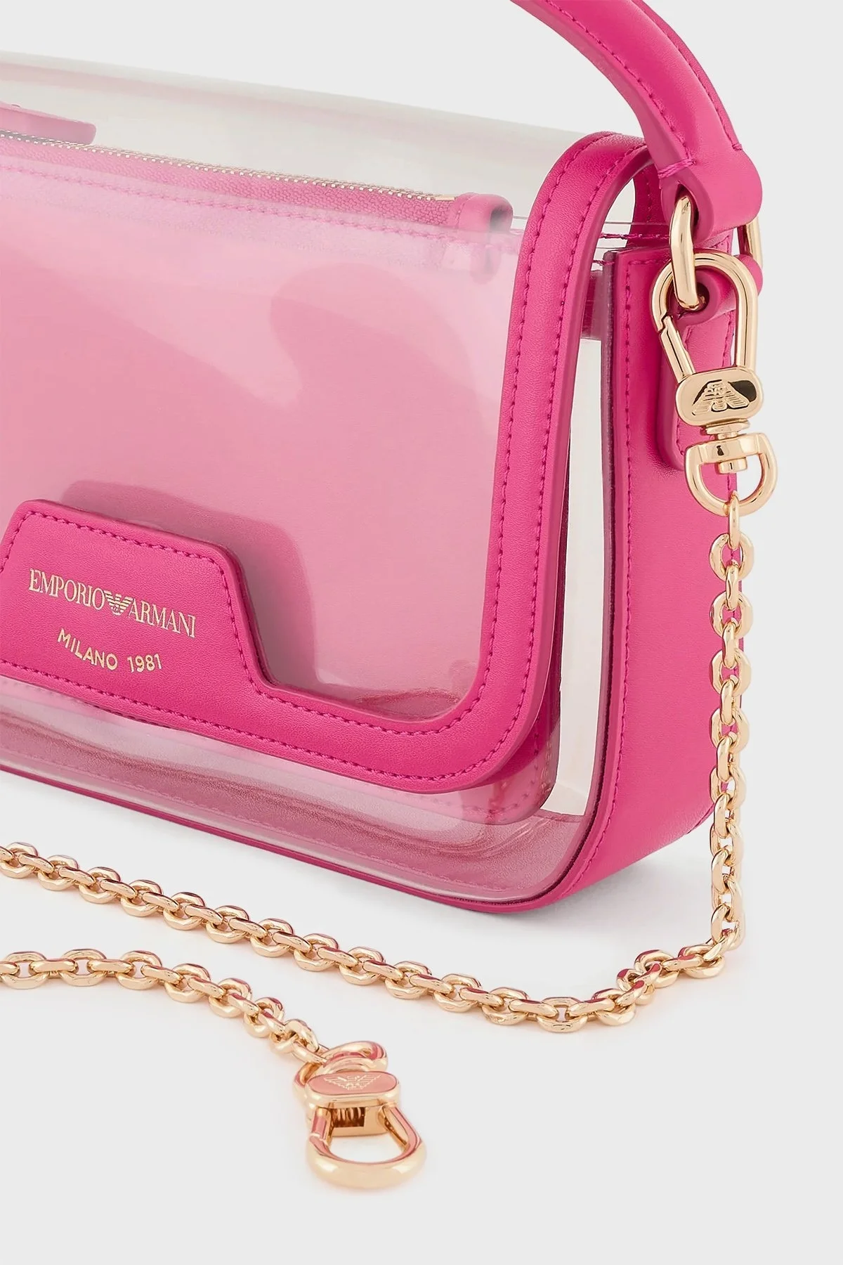 Emporio Armani Zincir Askılı Şeffaf Bayan Çanta Y3H294 YWS5B 80746 PEMBE - 7