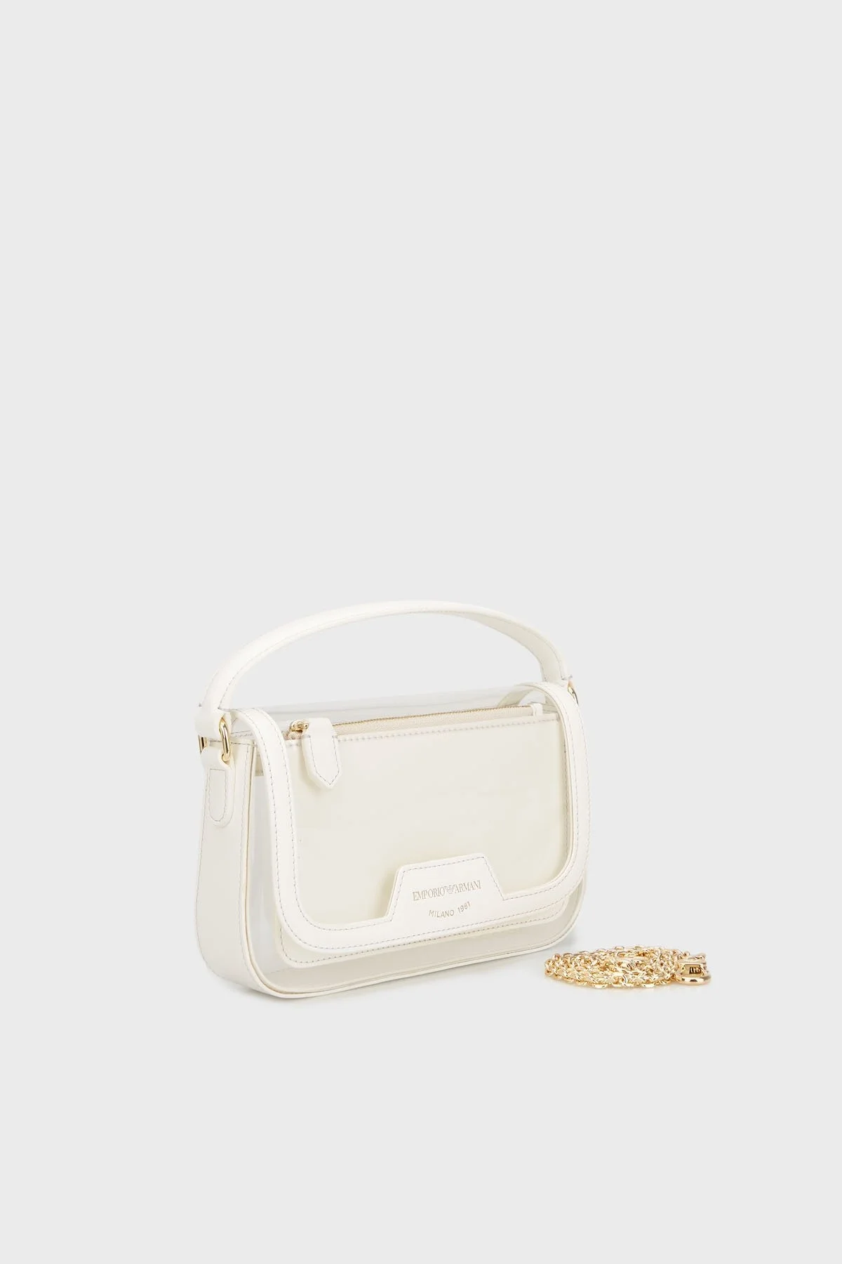 Emporio Armani Zincir Askılı Şeffaf Bayan Çanta Y3H294 YWS5B 83870 BEYAZ - 2