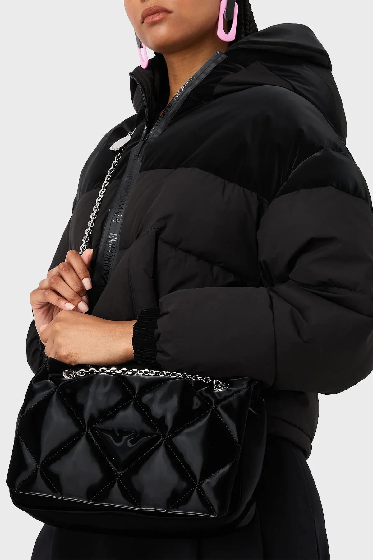 Emporio Armani Zincir Omuz Askılı Bayan Çanta Y3B208 YWE7E 80001 SİYAH - 3