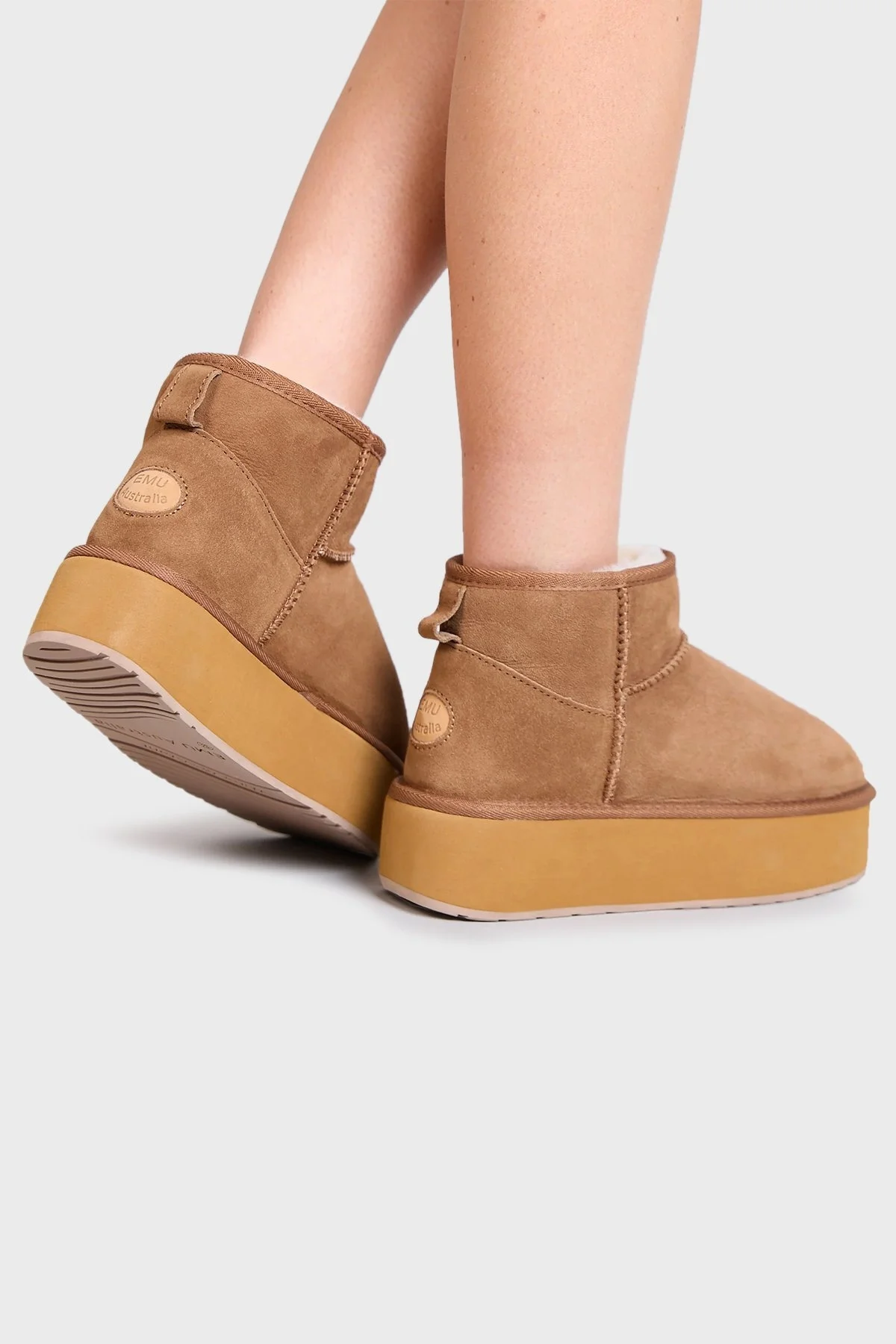 EMU Australia Stinger Micro Flatform Hakiki Deri Suya Dayanıklı Bayan Bot W13082 CST TABA - 2