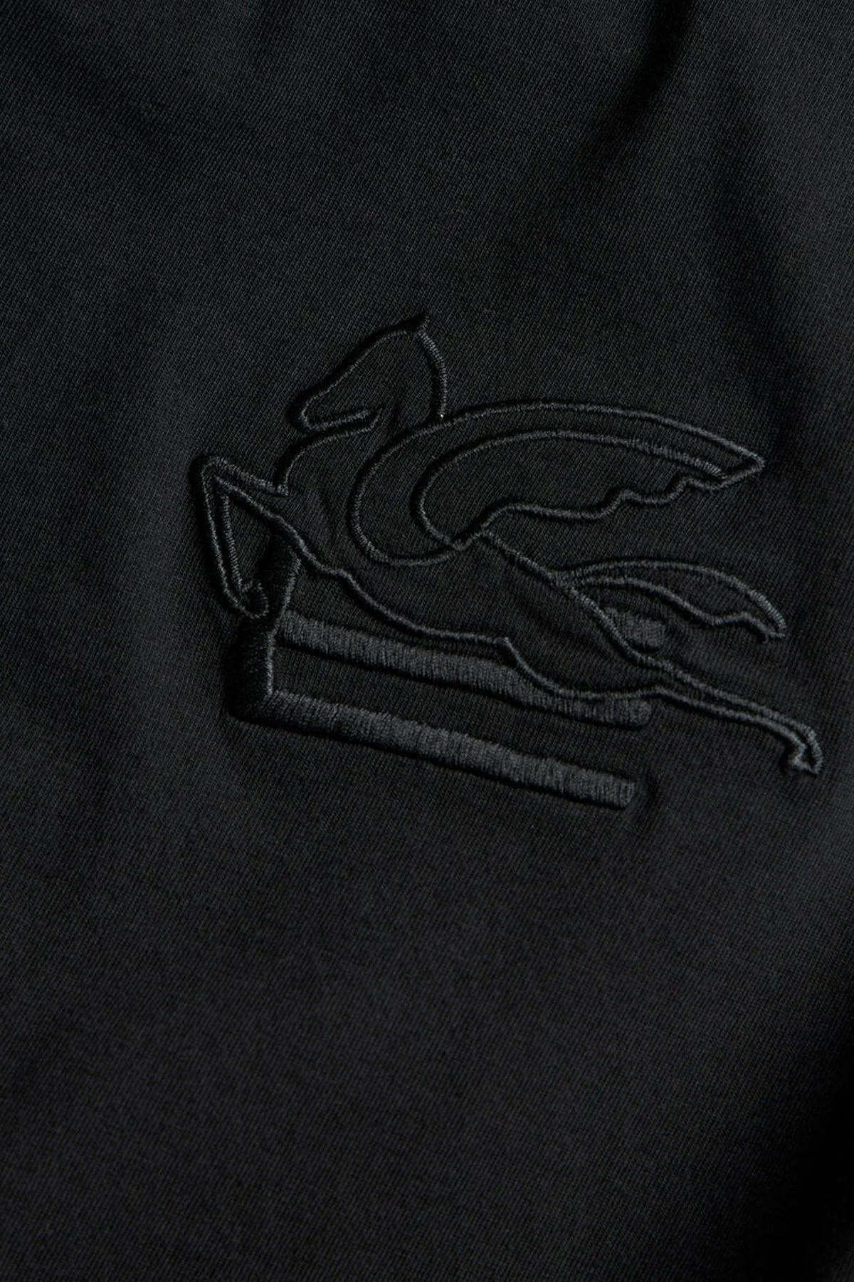 Etro % 100 Pamuk Regular Fit Bisiklet Yaka Logolu Erkek T Shirt MRMA0007 AR233 N0000 SİYAH - 9