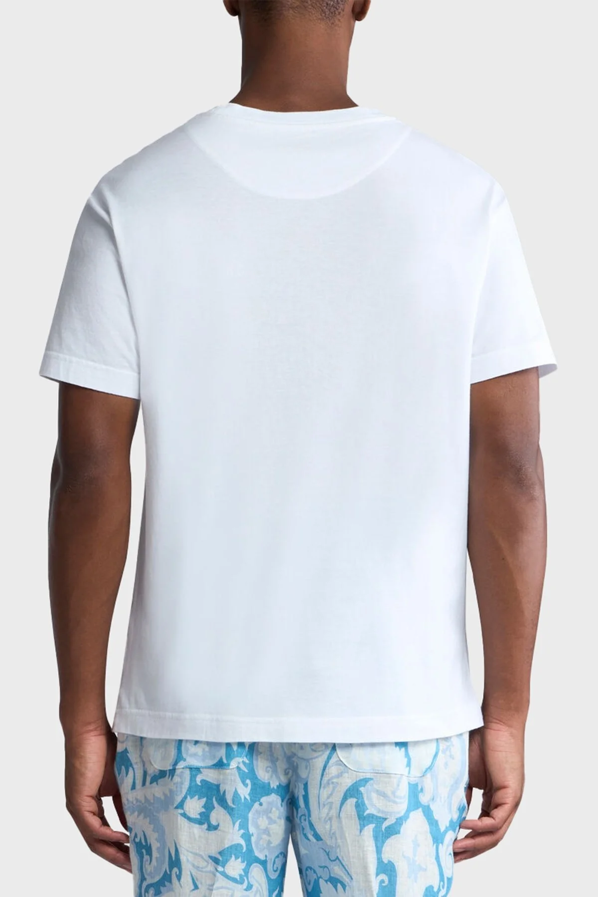 Etro % 100 Pamuk Regular Fit Bisiklet Yaka Logolu Erkek T Shirt MRMA0007 AR233 W0800 BEYAZ - 8