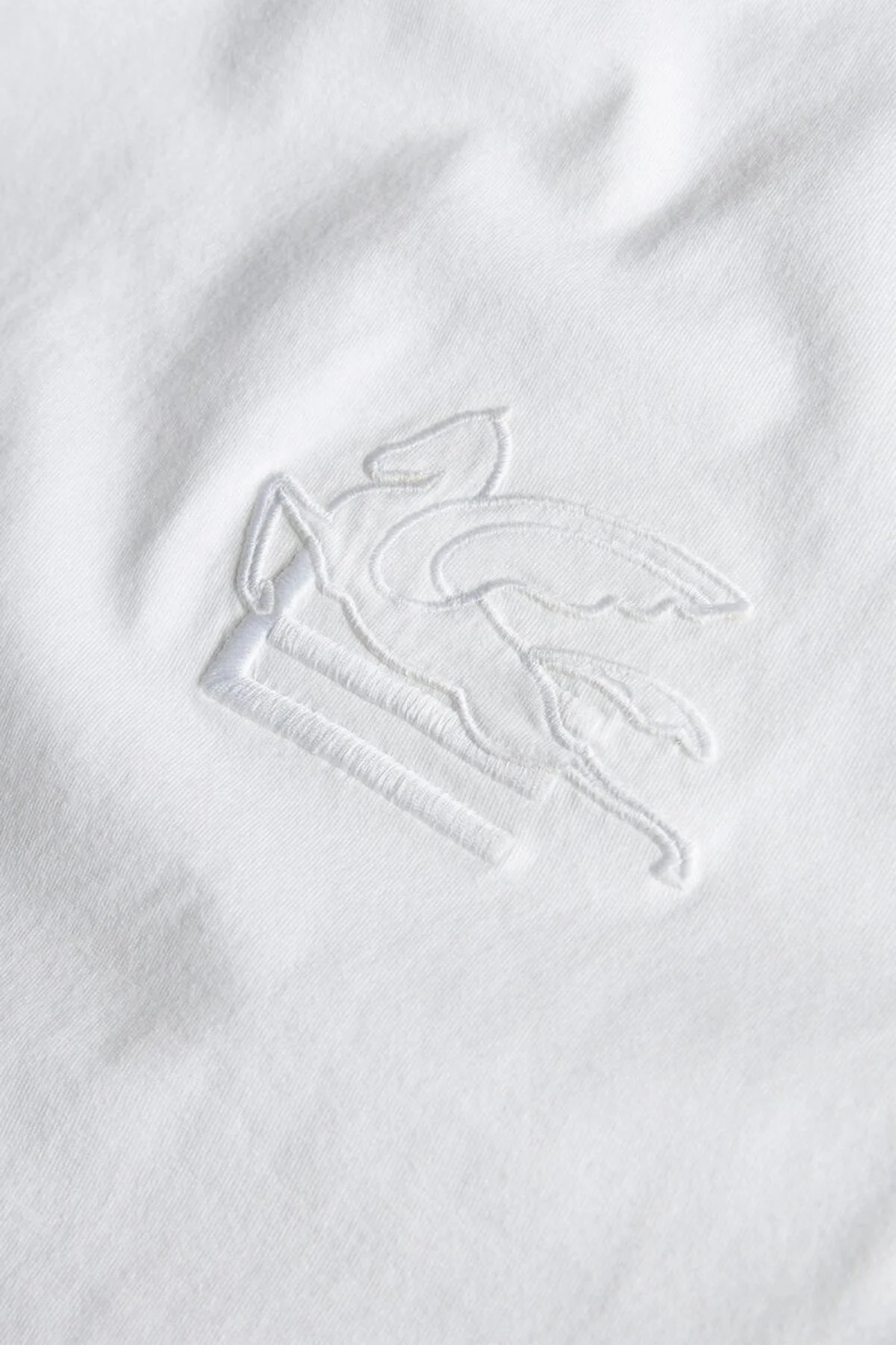 Etro % 100 Pamuk Regular Fit Bisiklet Yaka Logolu Erkek T Shirt MRMA0007 AR233 W0800 BEYAZ - 10