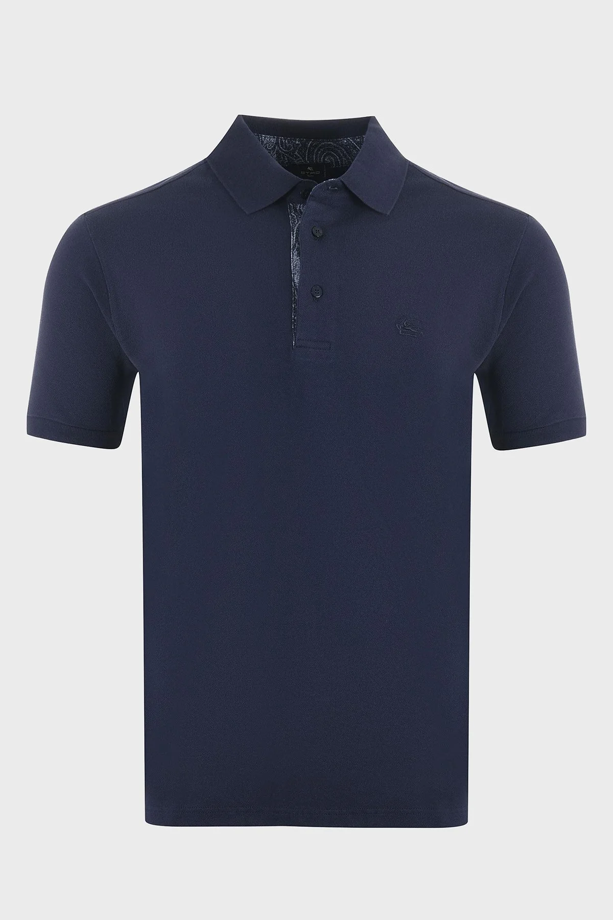 Etro % 100 Pamuk Regular Fit Düğmeli Erkek Polo Yaka T Shirt MRMD0005 AC274 B0387 LACİVERT - 5