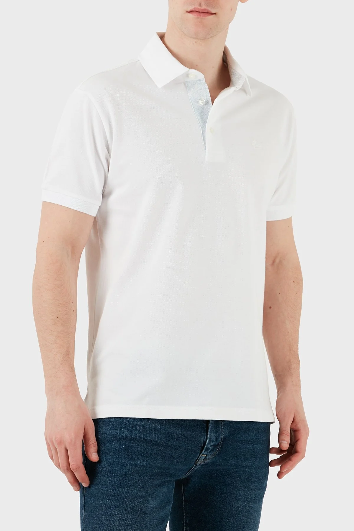 Etro % 100 Pamuk Regular Fit Düğmeli Erkek Polo Yaka T Shirt MRMD0005 AC274 W0800 BEYAZ - 9