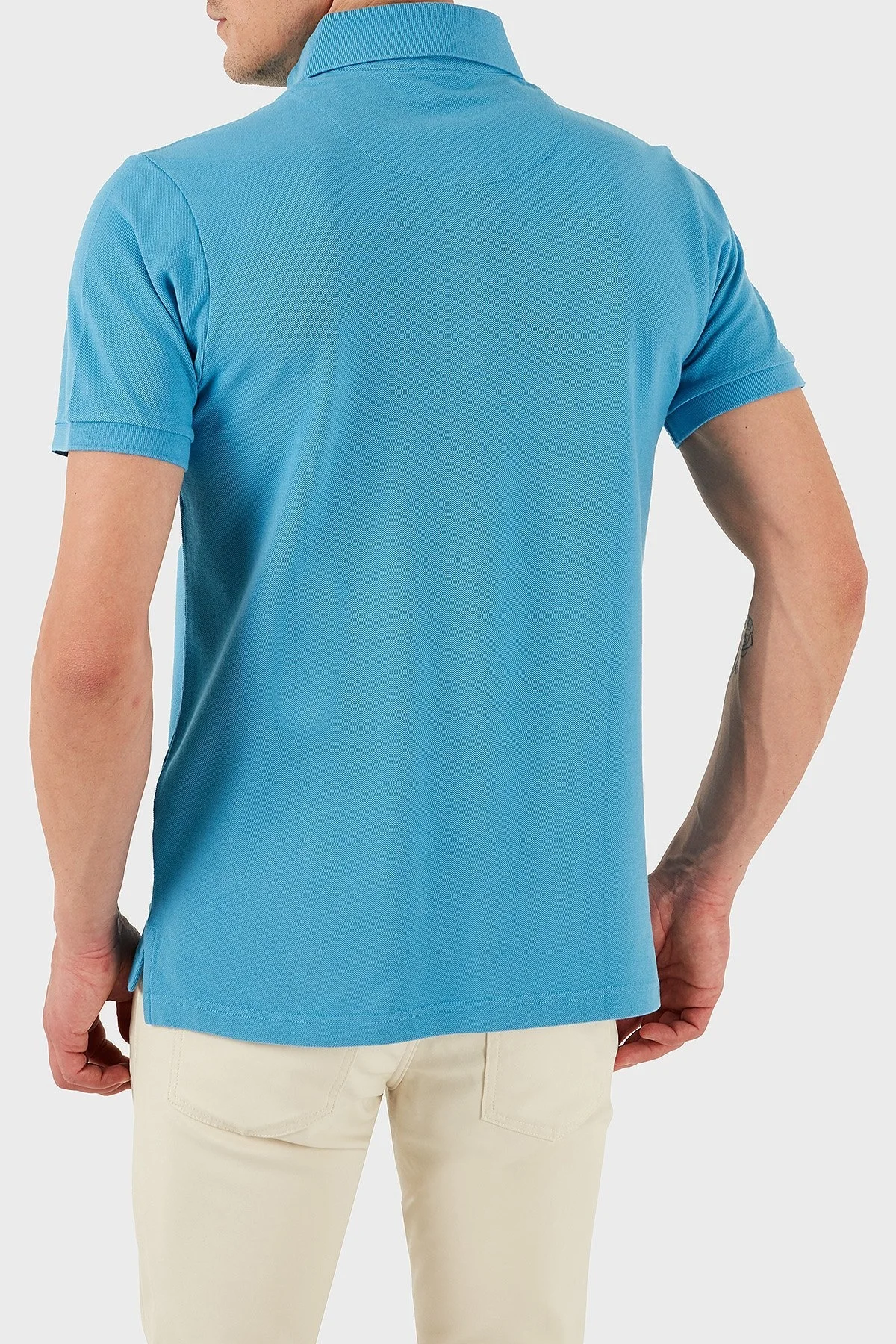Etro % 100 Pamuk Regular Fit Düğmeli Erkek Polo Yaka T Shirt MRMD0005 AJ264 B3911 MAVİ - 9