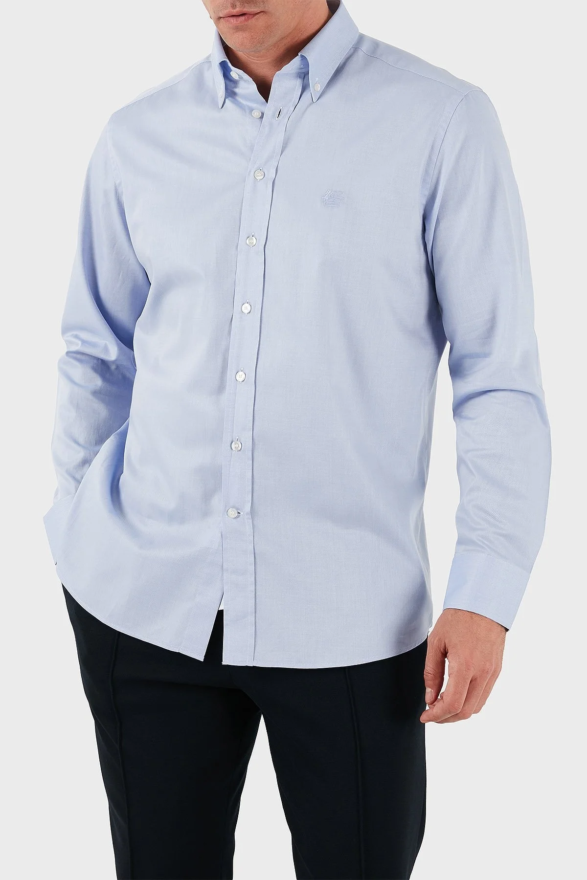 Etro % 100 Pamuk Regular Fit Düğmeli Yaka Erkek Gömlek MRIB0004 AV605 B0028 MAVİ - 7