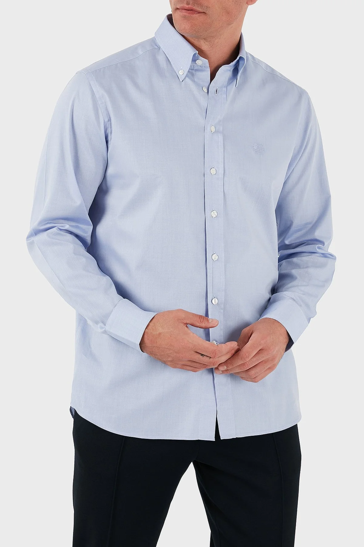 Etro % 100 Pamuk Regular Fit Düğmeli Yaka Erkek Gömlek MRIB0004 AV605 B0028 MAVİ - 9