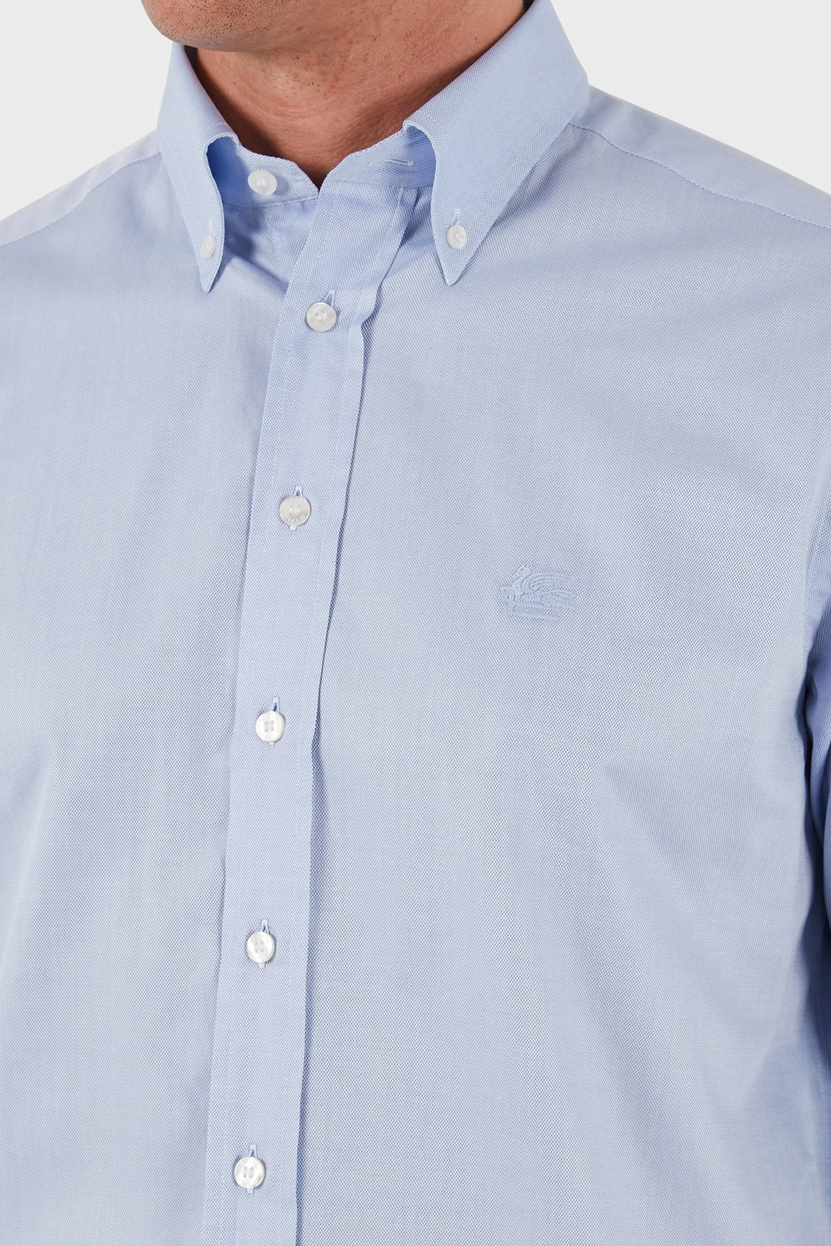 Etro % 100 Pamuk Regular Fit Düğmeli Yaka Erkek Gömlek MRIB0004 AV605 B0028 MAVİ - 12
