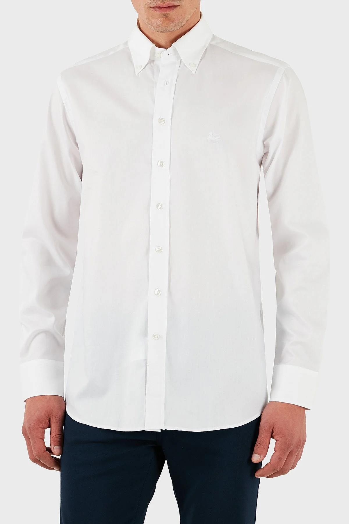Etro % 100 Pamuk Regular Fit Düğmeli Yaka Erkek Gömlek MRIB0004 AV605 W0800 BEYAZ - 7
