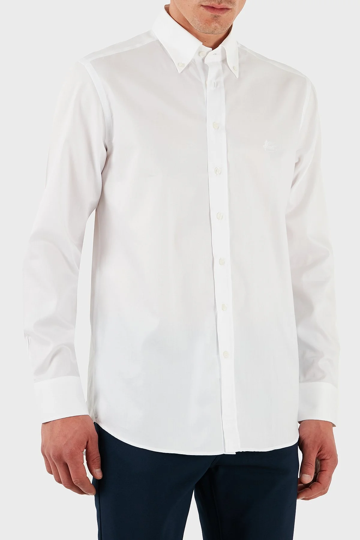 Etro % 100 Pamuk Regular Fit Düğmeli Yaka Erkek Gömlek MRIB0004 AV605 W0800 BEYAZ - 9