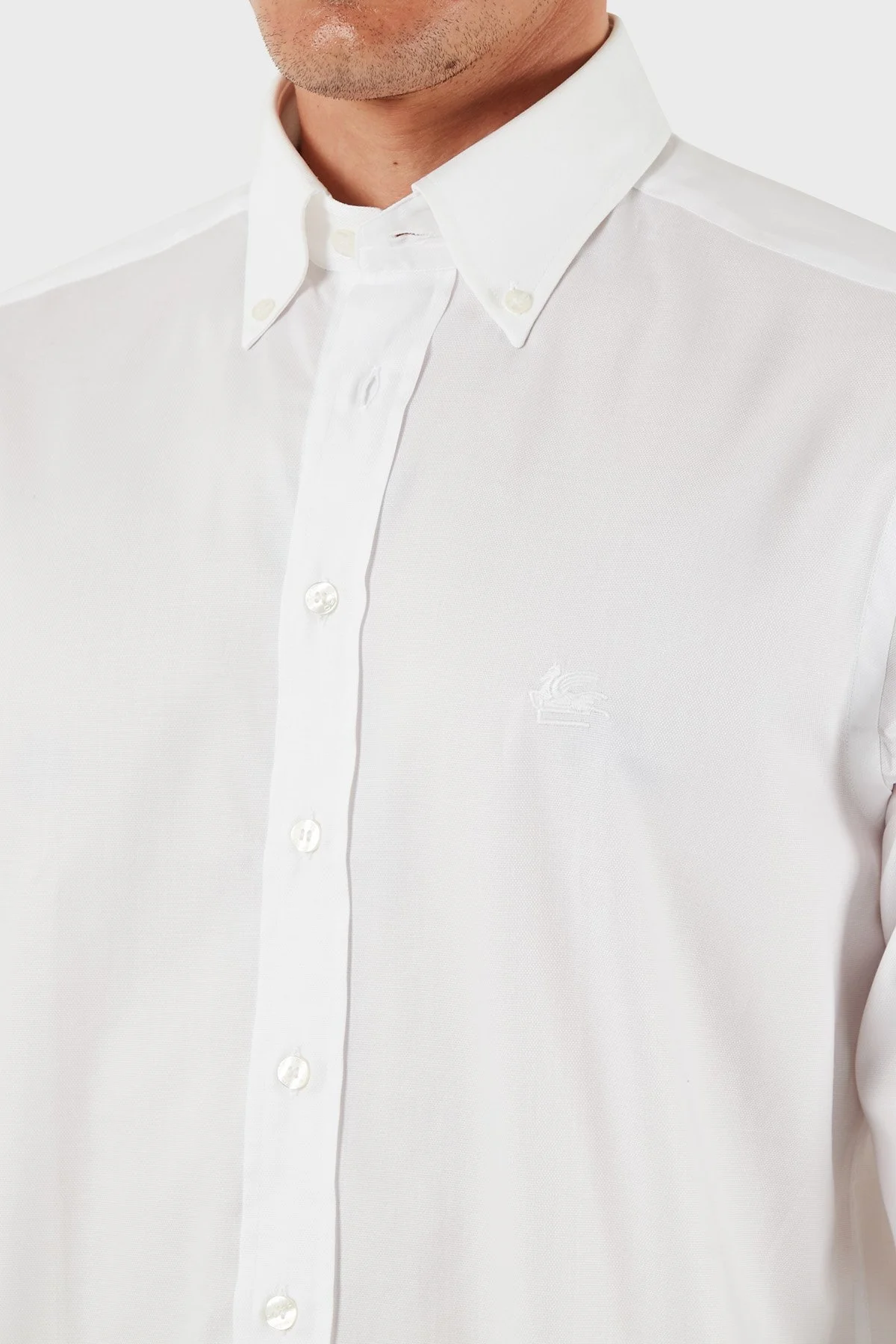 Etro % 100 Pamuk Regular Fit Düğmeli Yaka Erkek Gömlek MRIB0004 AV605 W0800 BEYAZ - 10