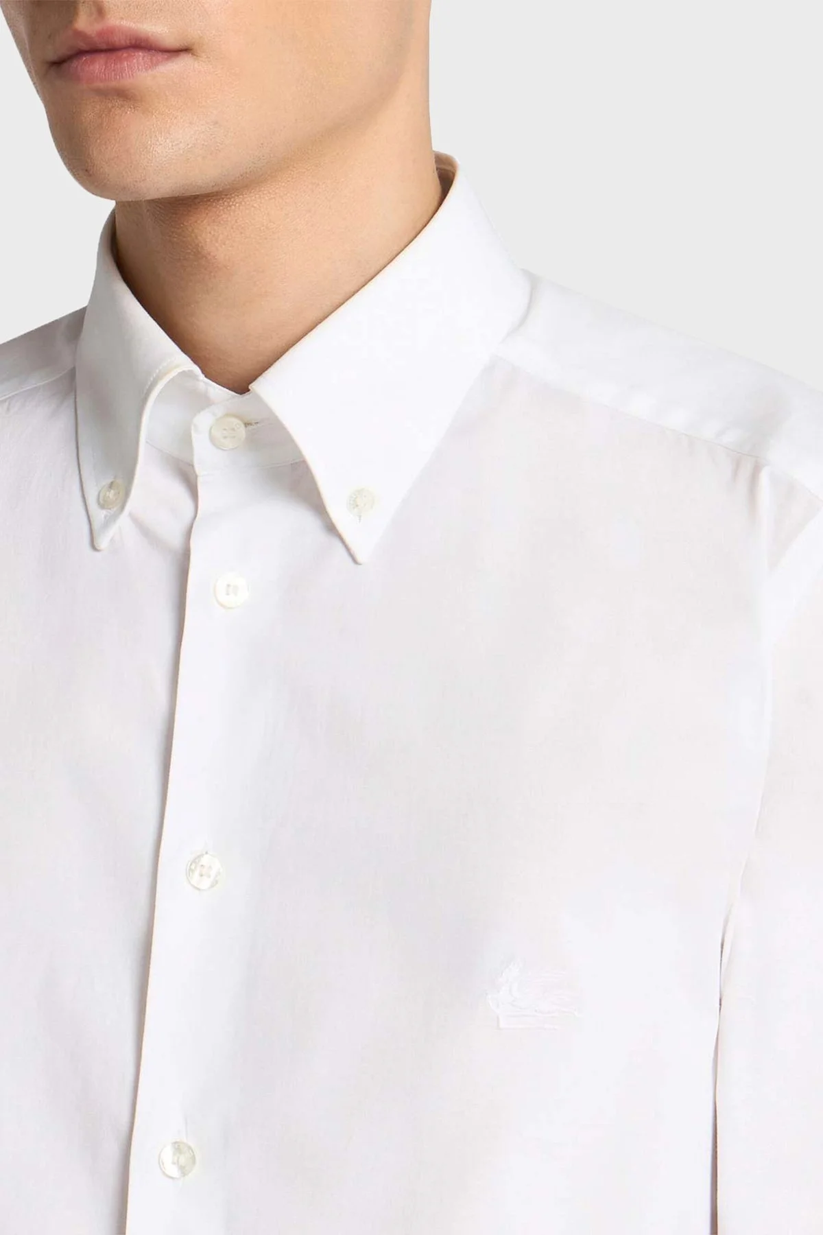 Etro % 100 Pamuk Regular Fit Düğmeli Yaka Erkek Gömlek MRIB0006 AV607 W0800 BEYAZ - 9