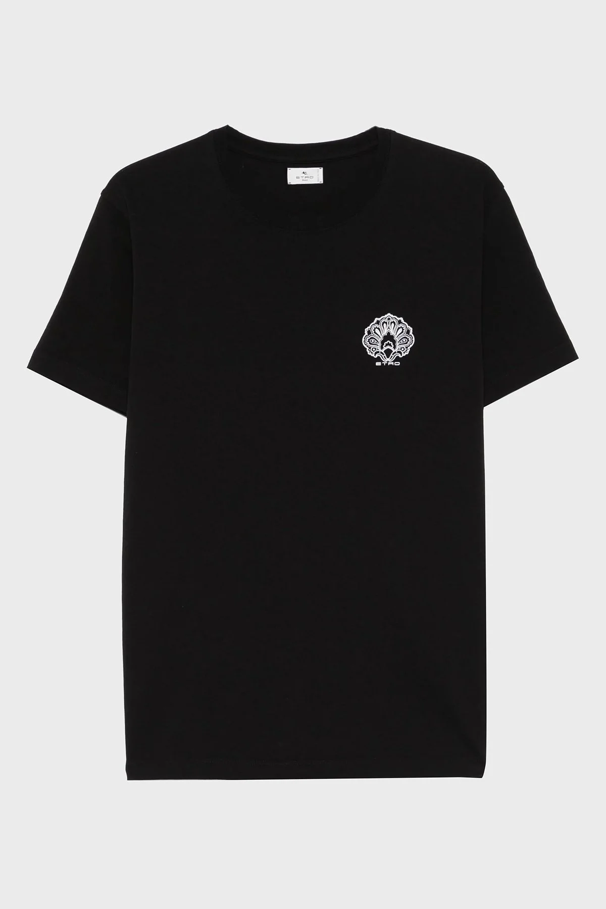 Etro % 100 Pamuk Regular Fit Logo Baskılı Erkek T Shirt MRMA0002 AK604 N0000 SİYAH - 8