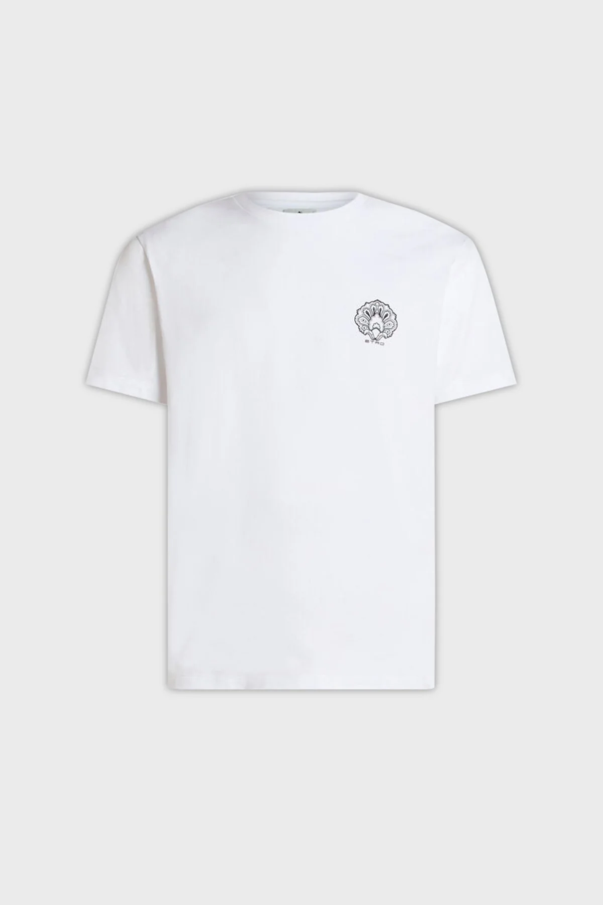 Etro % 100 Pamuk Regular Fit Logo Baskılı Erkek T Shirt MRMA0002 AK604 W0800 BEYAZ - 8