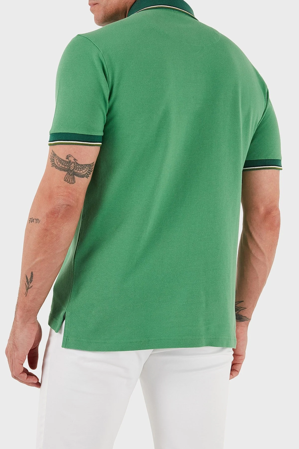 Etro % 100 Pamuk Regular Fit Şerit Detaylı Düğmeli Polo Yaka Erkek T Shirt MRMD0016 AJ266 V0931 YEŞİL - 9
