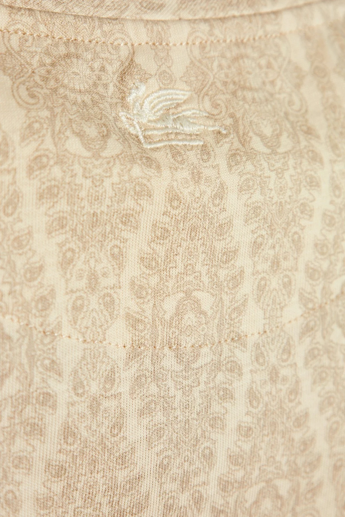 Etro Çiçek Desenli % 100 Pamuk Regular Fit Bisiklet Yaka Erkek T Shirt MRMA0002 AK596 X0820 BEJ - 9