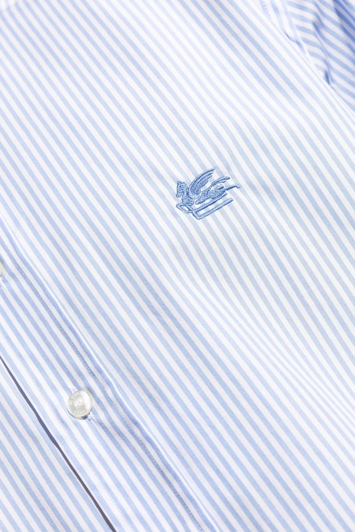 Etro Çizgili % 100 Pamuk Regular Fit Düğmeli Yaka Erkek Gömlek MRIB000499 TR575 S8460 MAVİ - 8