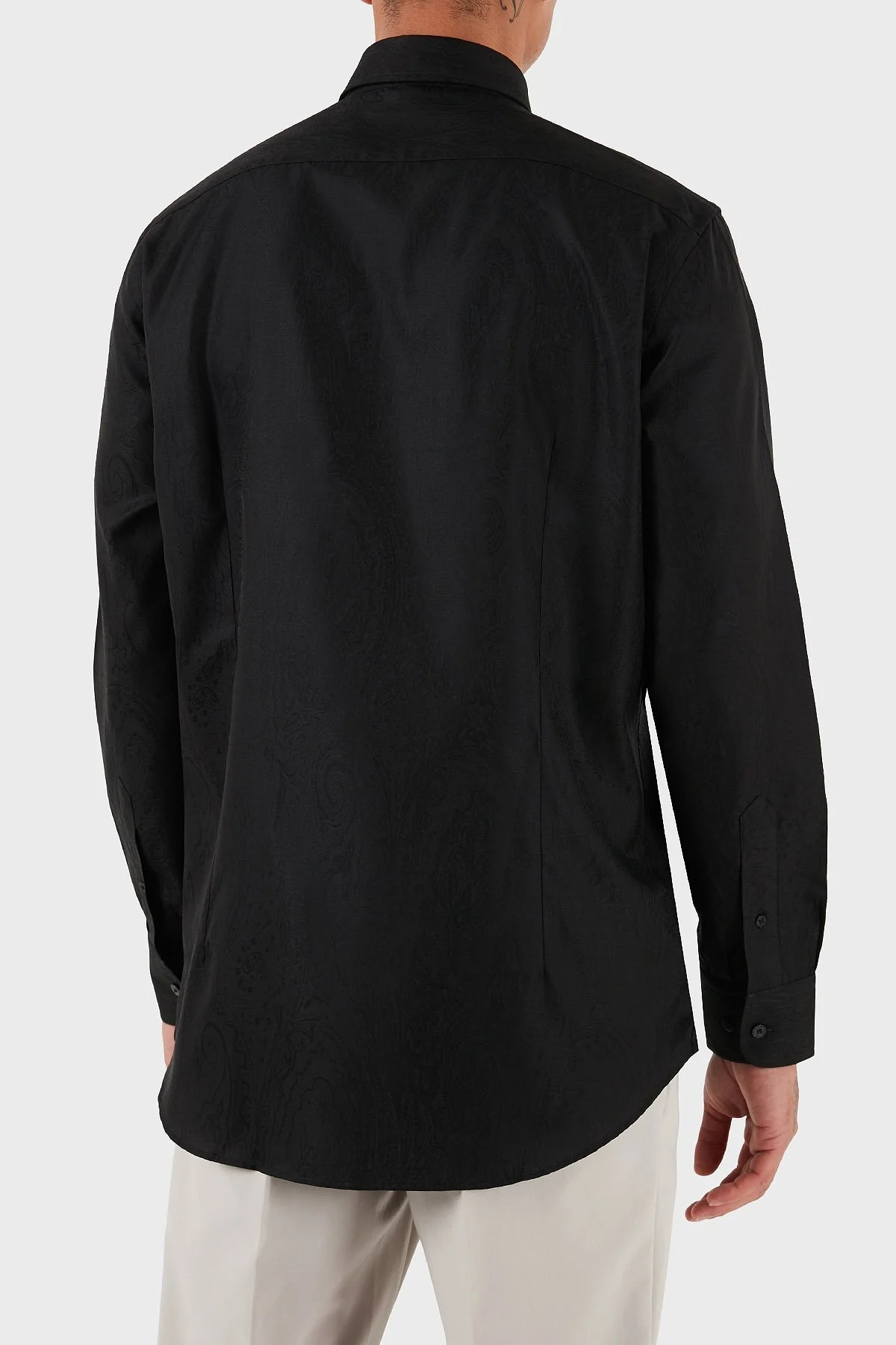 Etro Jakarlı % 100 Pamuk Regular Fit Düğmeli Yaka Erkek Gömlek MRIB0004 AQ043 N0000 SİYAH - 3